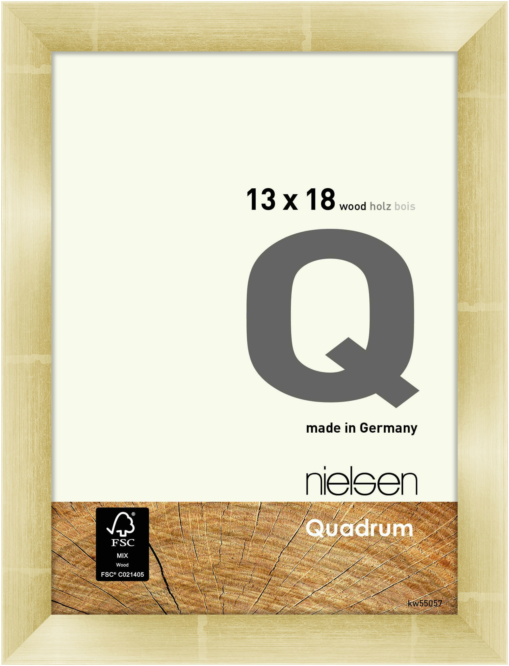 nielsen Holz Bilderrahmen Quadrum, 13x18 cm, Gold