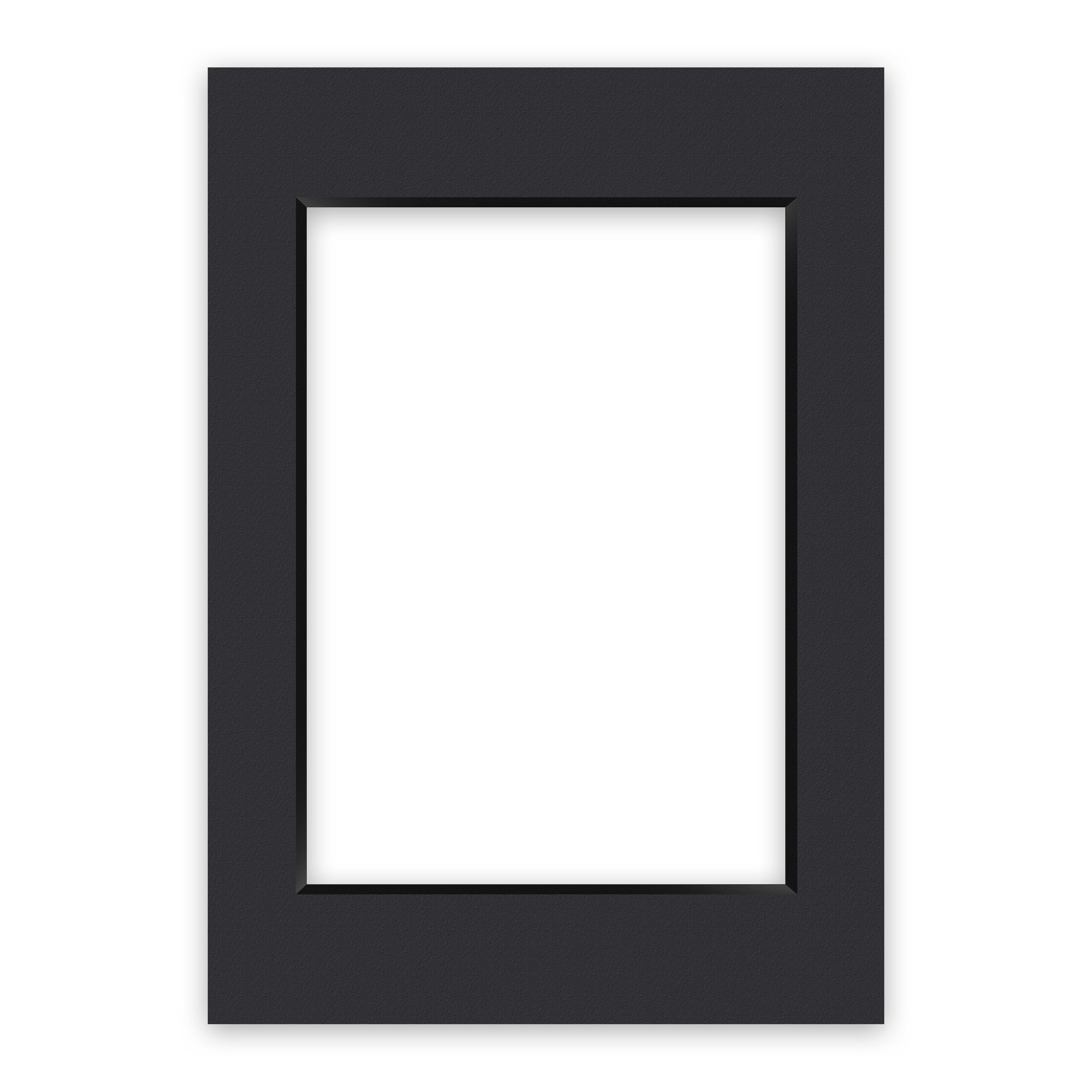 nielsen Conservation Passepartout 1,5 mm, Außenformat 42x59,4 cm (DIN A2) für Bilder DIN A3, Schwarz glatt