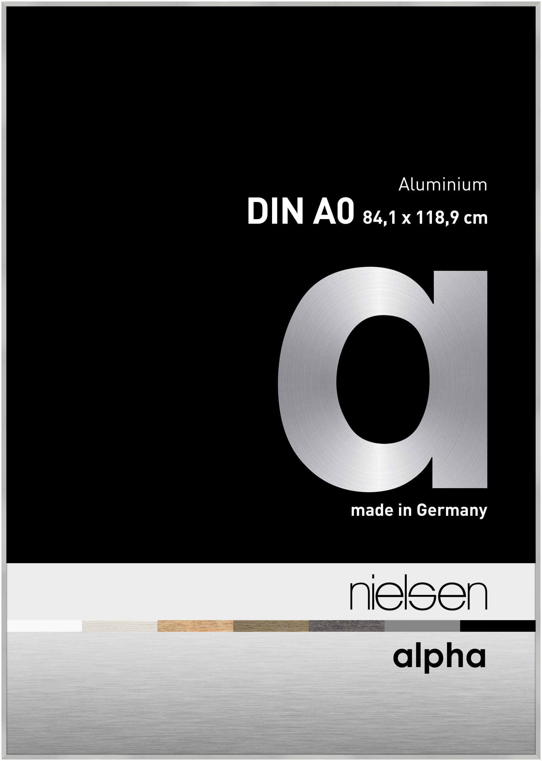 nielsen Aluminium Bilderrahmen Alpha, 84,1x118,9 cm (A0), Silber Matt