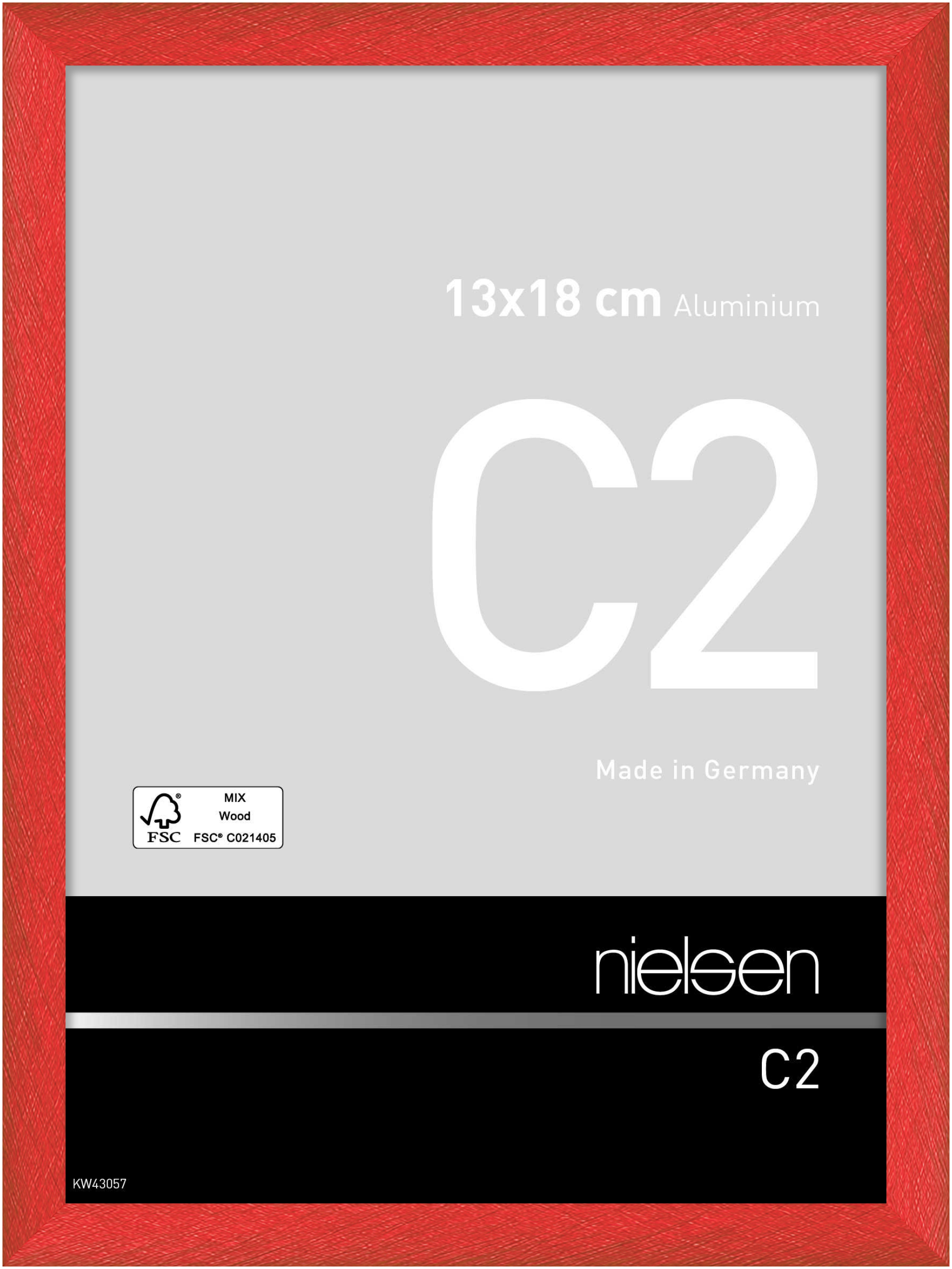 nielsen Aluminium Bilderrahmen C2, 13x18 cm, Tornado Rot