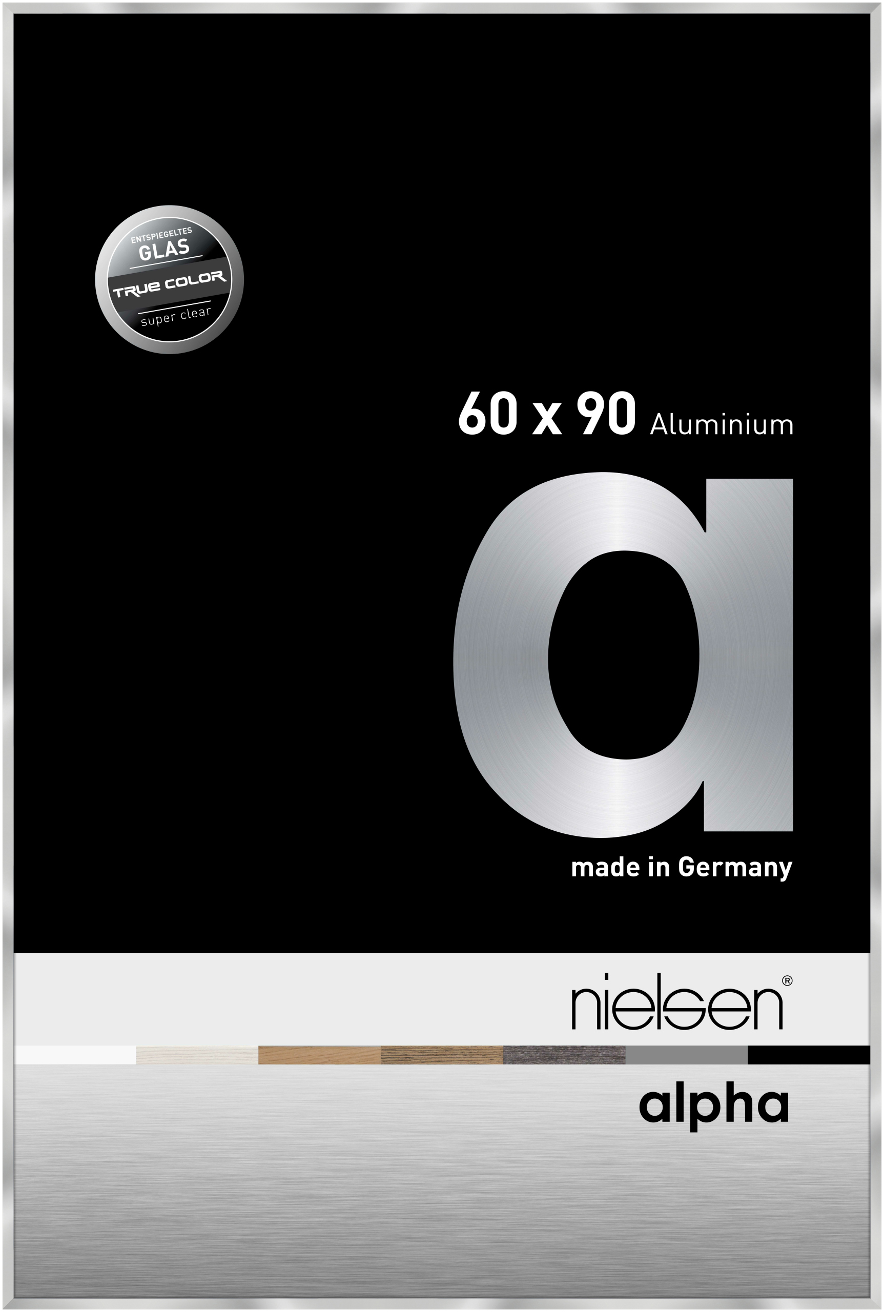 nielsen Aluminium Bilderrahmen Alpha True Color, 60x90 cm, Silber
