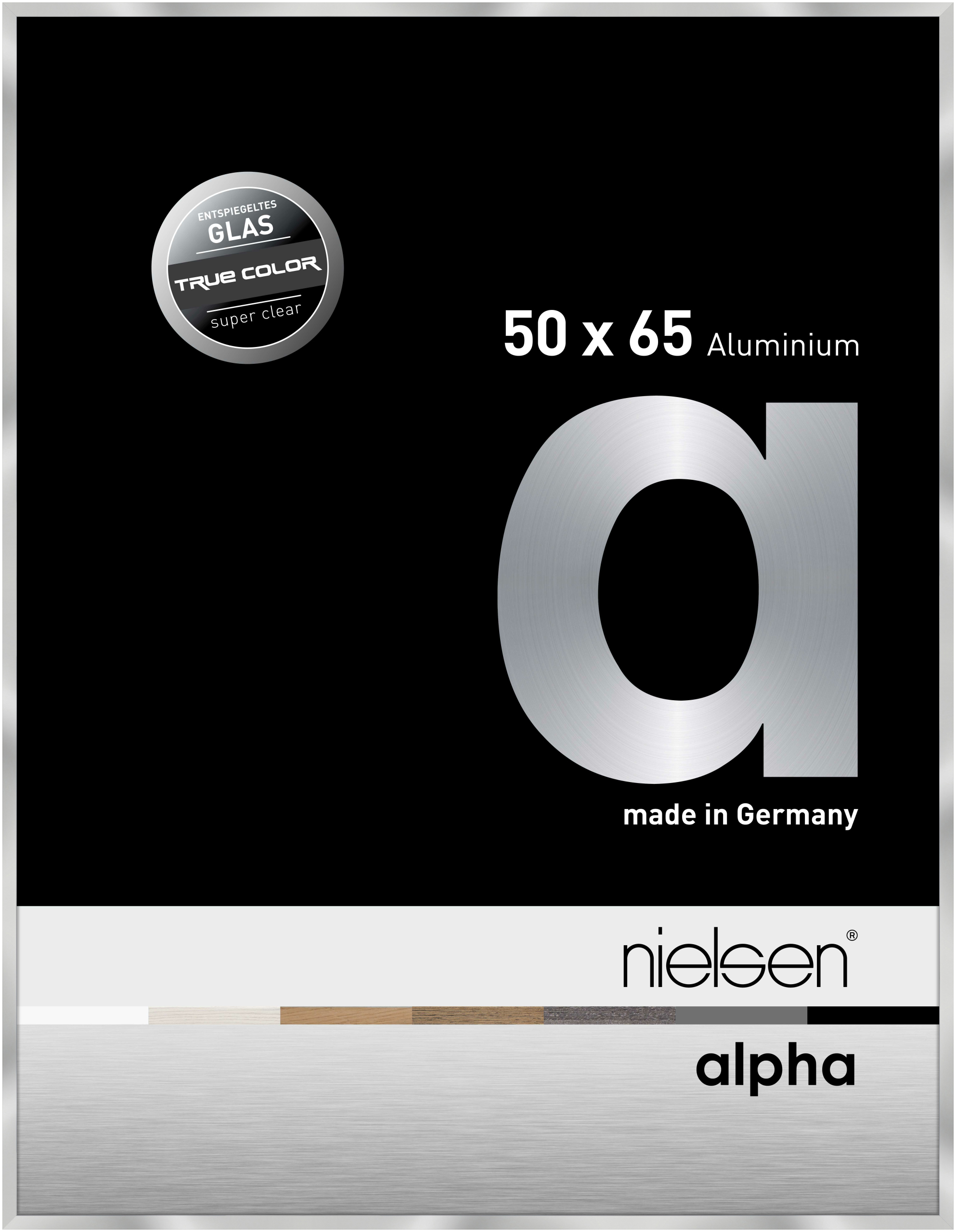 nielsen Aluminium Bilderrahmen Alpha True Color, 50x65 cm, Silber