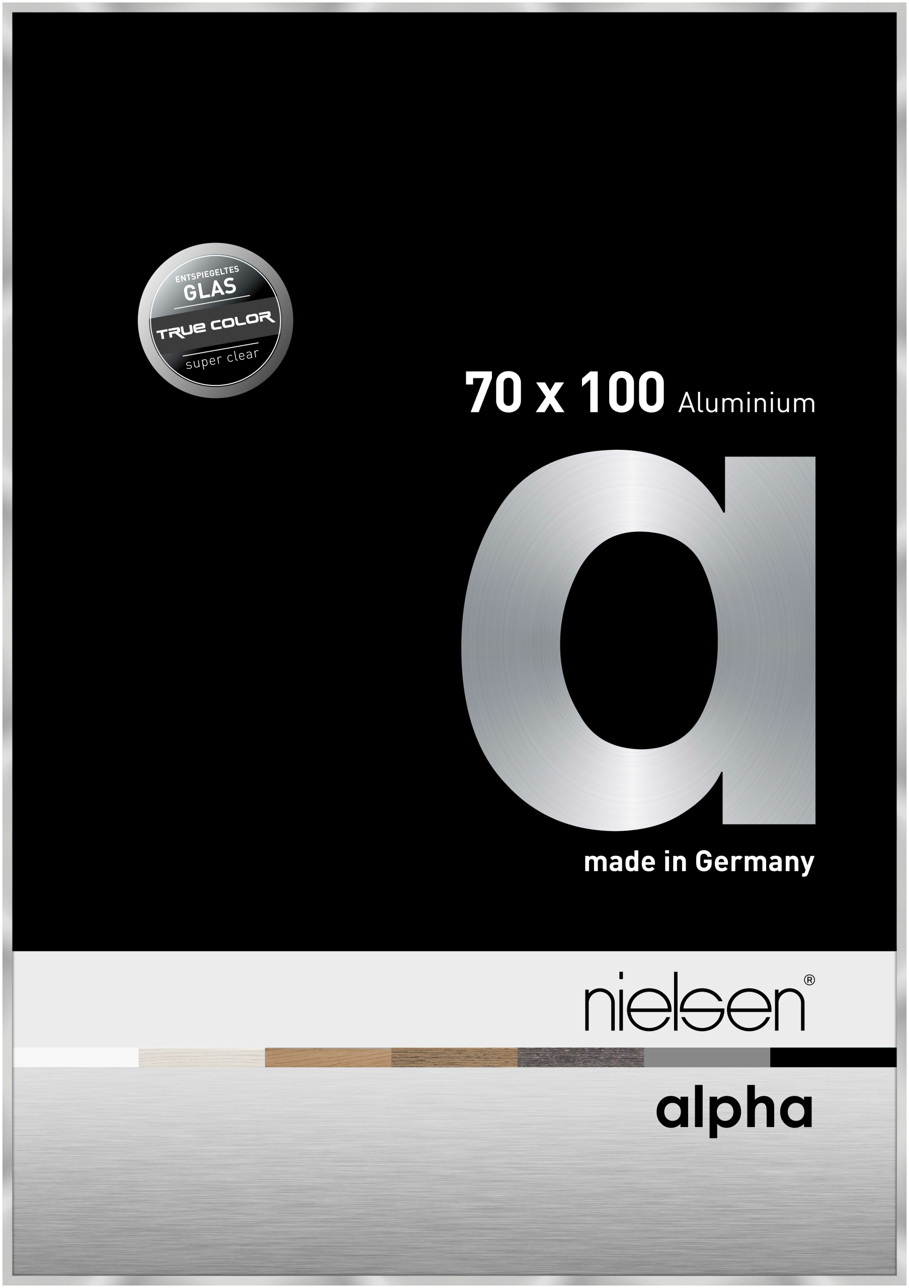nielsen Aluminium Bilderrahmen Alpha True Color, 70x100 cm, Silber
