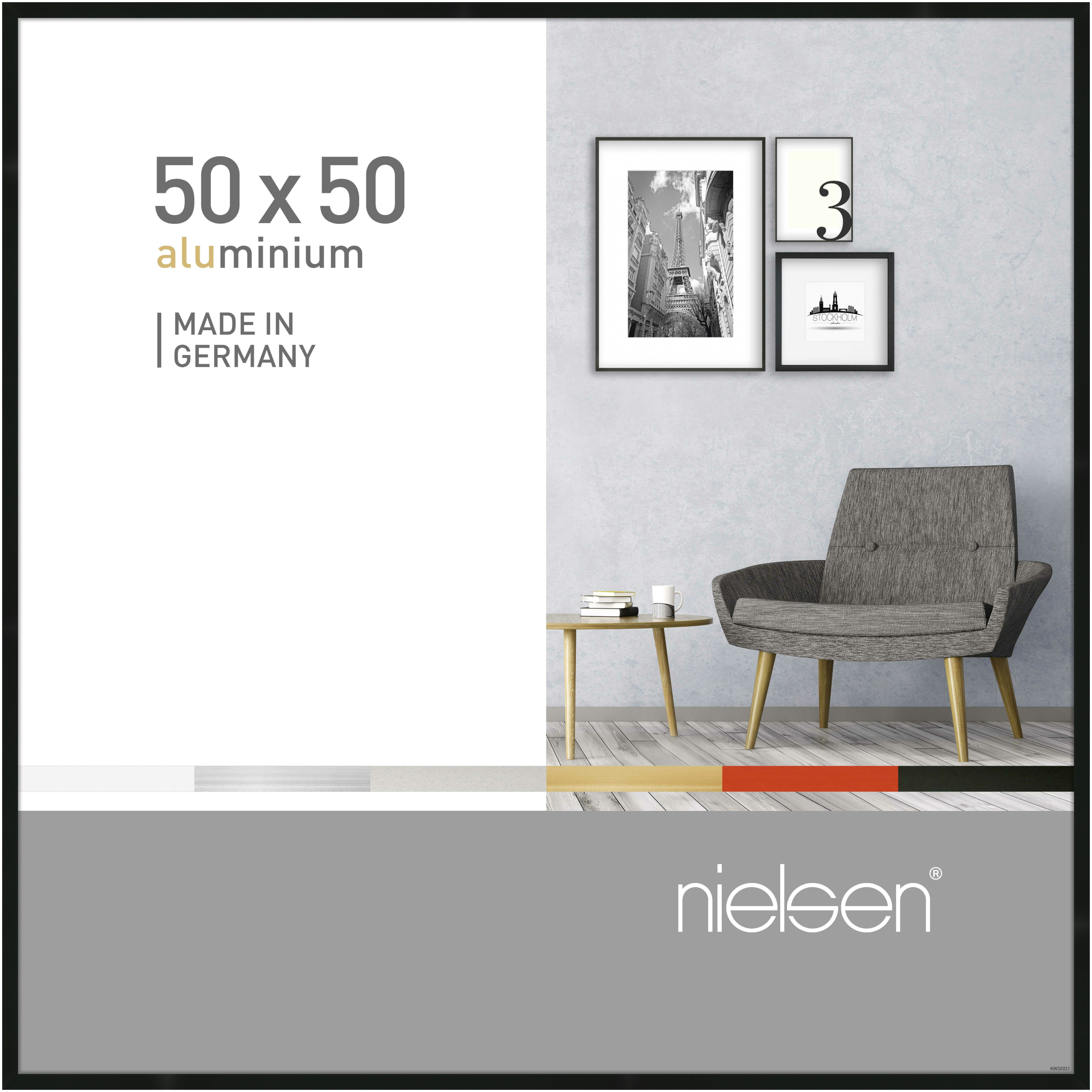 nielsen Aluminium Bilderrahmen Pixel, 50x50 cm, Schwarz