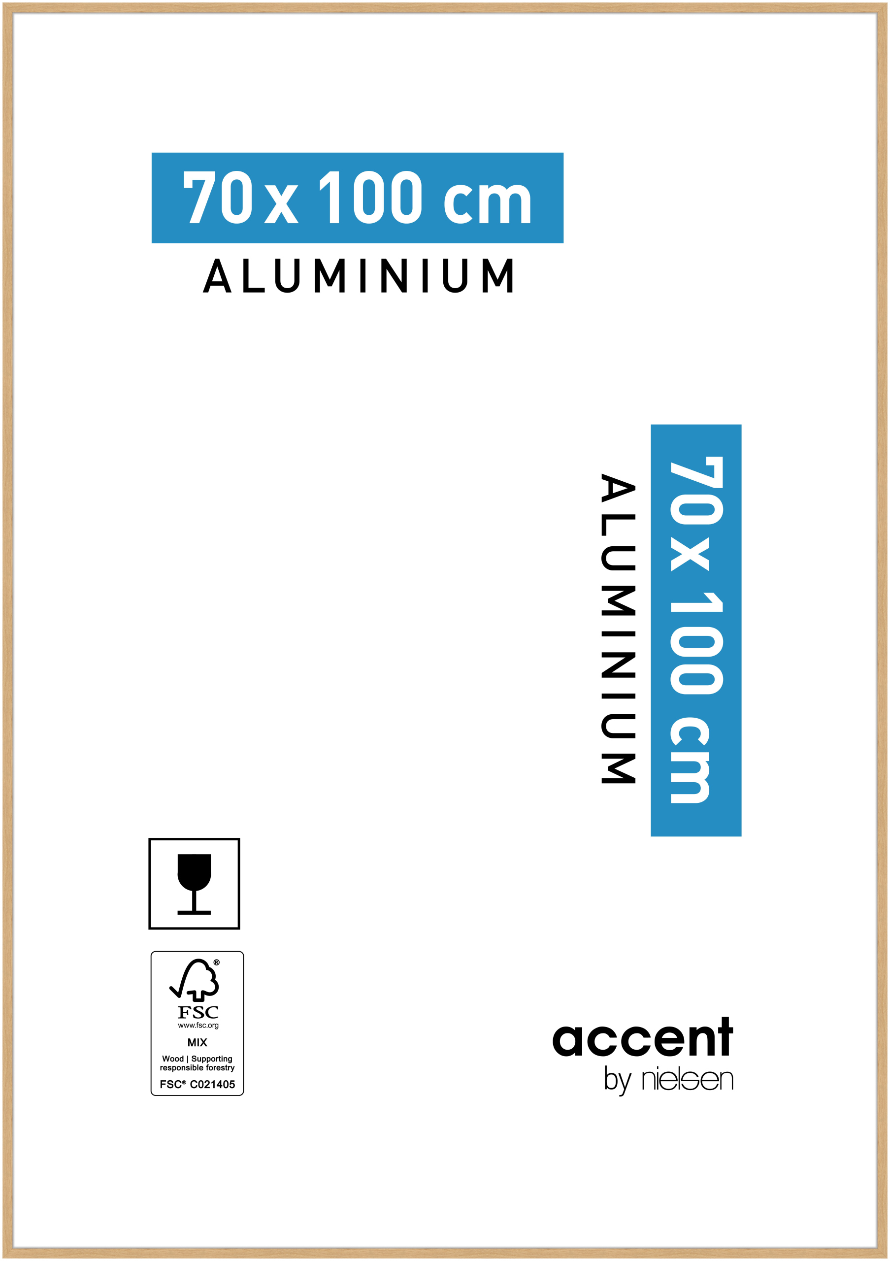 accent by nielsen Aluminium Bilderrahmen Duo, 70x100 cm, Eiche