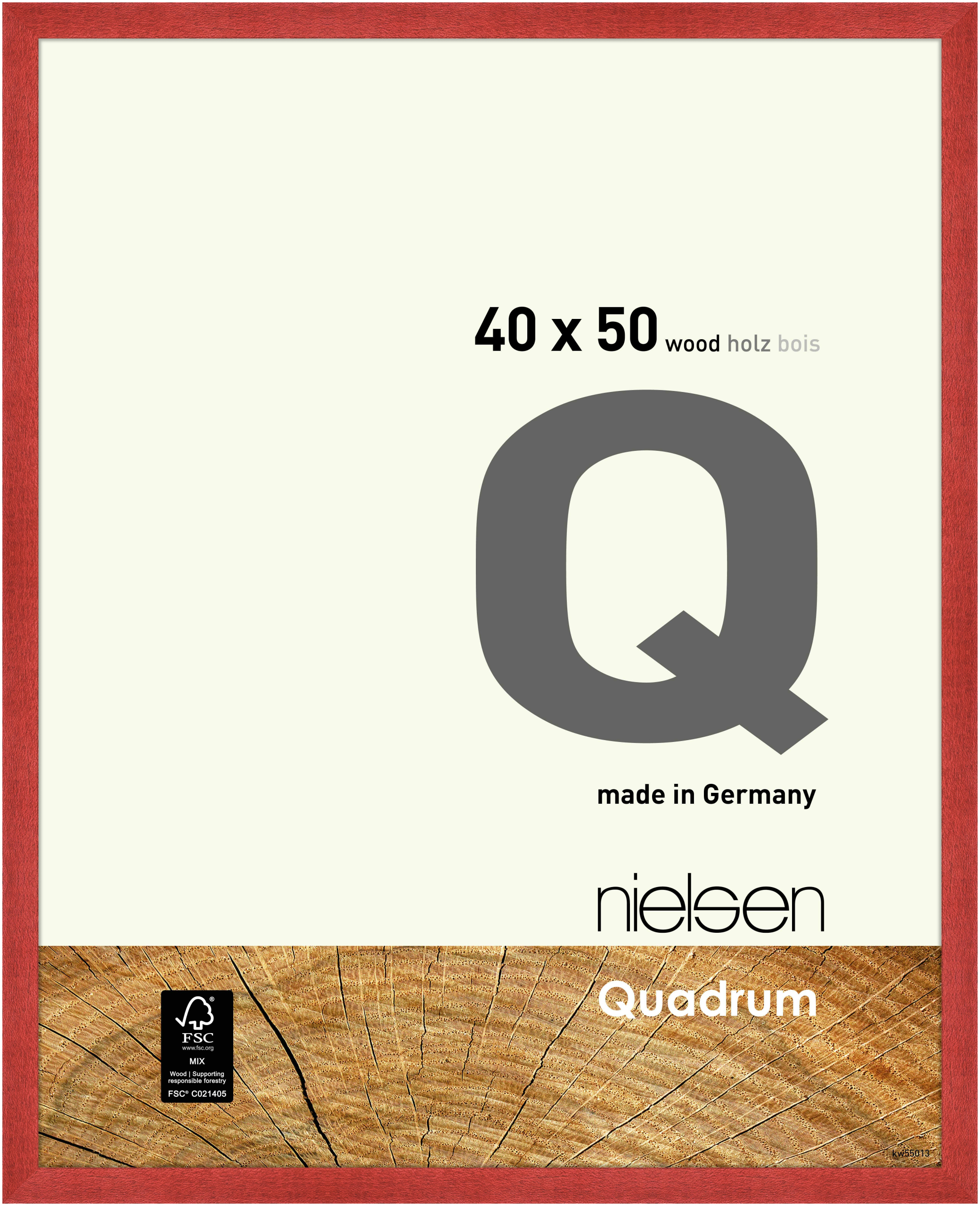 nielsen Holz Bilderrahmen Quadrum, 40x50 cm, Rot
