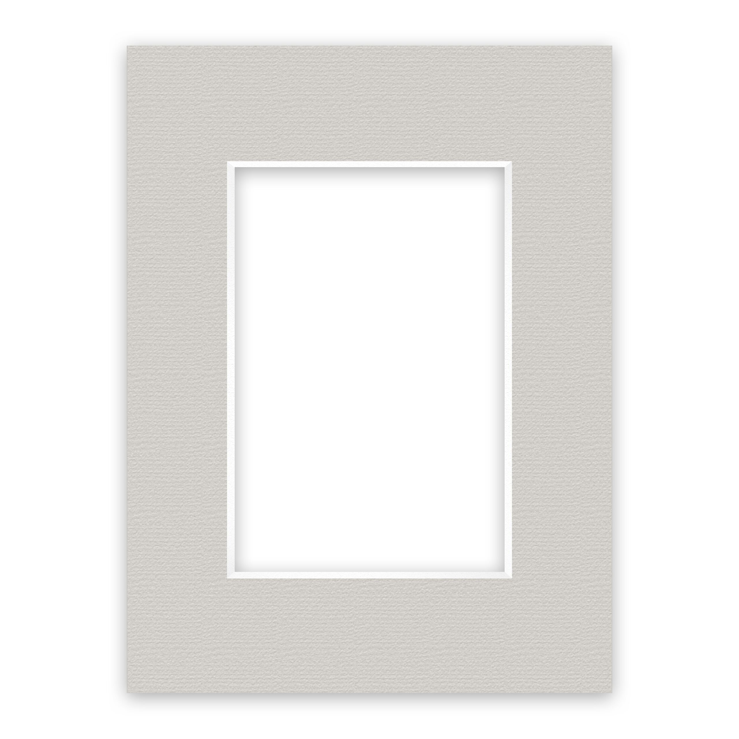 nielsen Conservation Passepartout 1,5 mm, Außenformat 18x24 cm für Bilder 10x15 cm, Kieselgrau mit Struktur