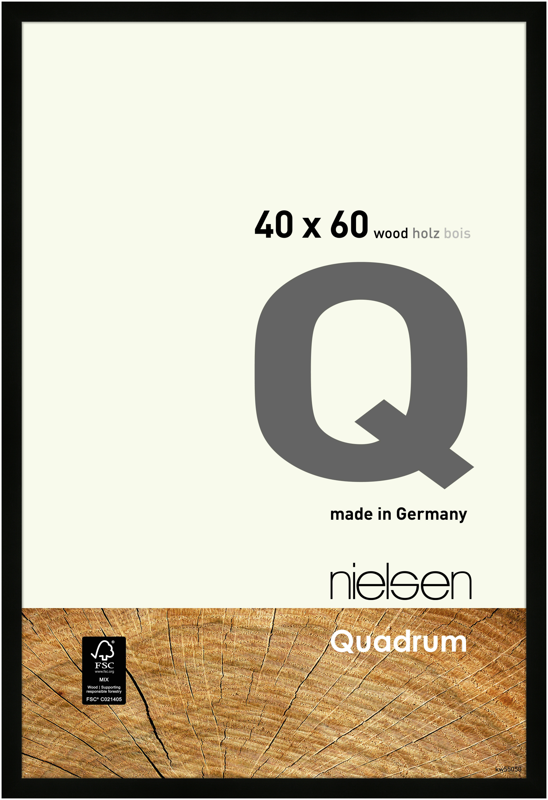 nielsen Holz Bilderrahmen Quadrum, 40x60 cm, Schwarz