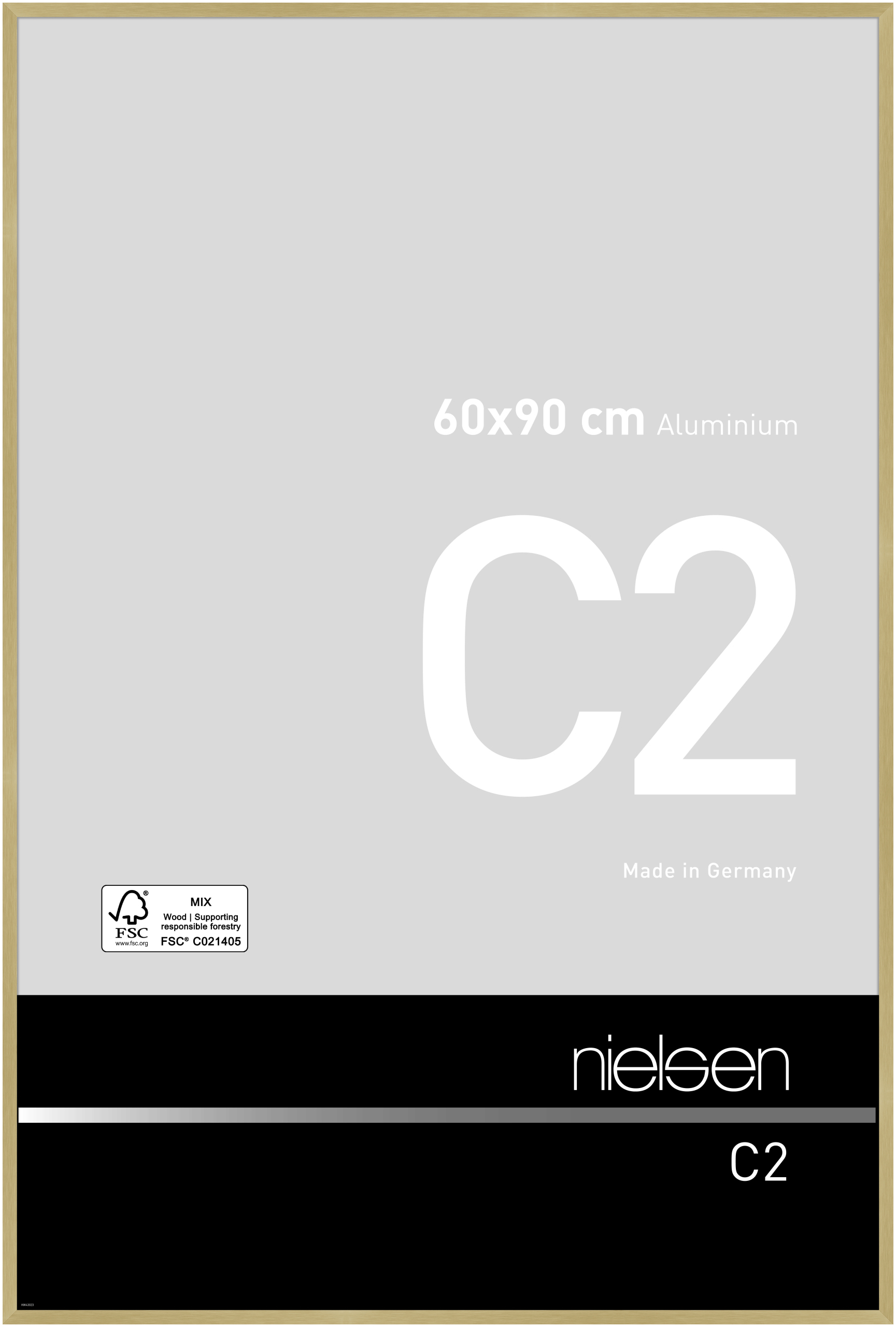 nielsen Aluminium Bilderrahmen C2, 60x90 cm, Struktur Gold Matt