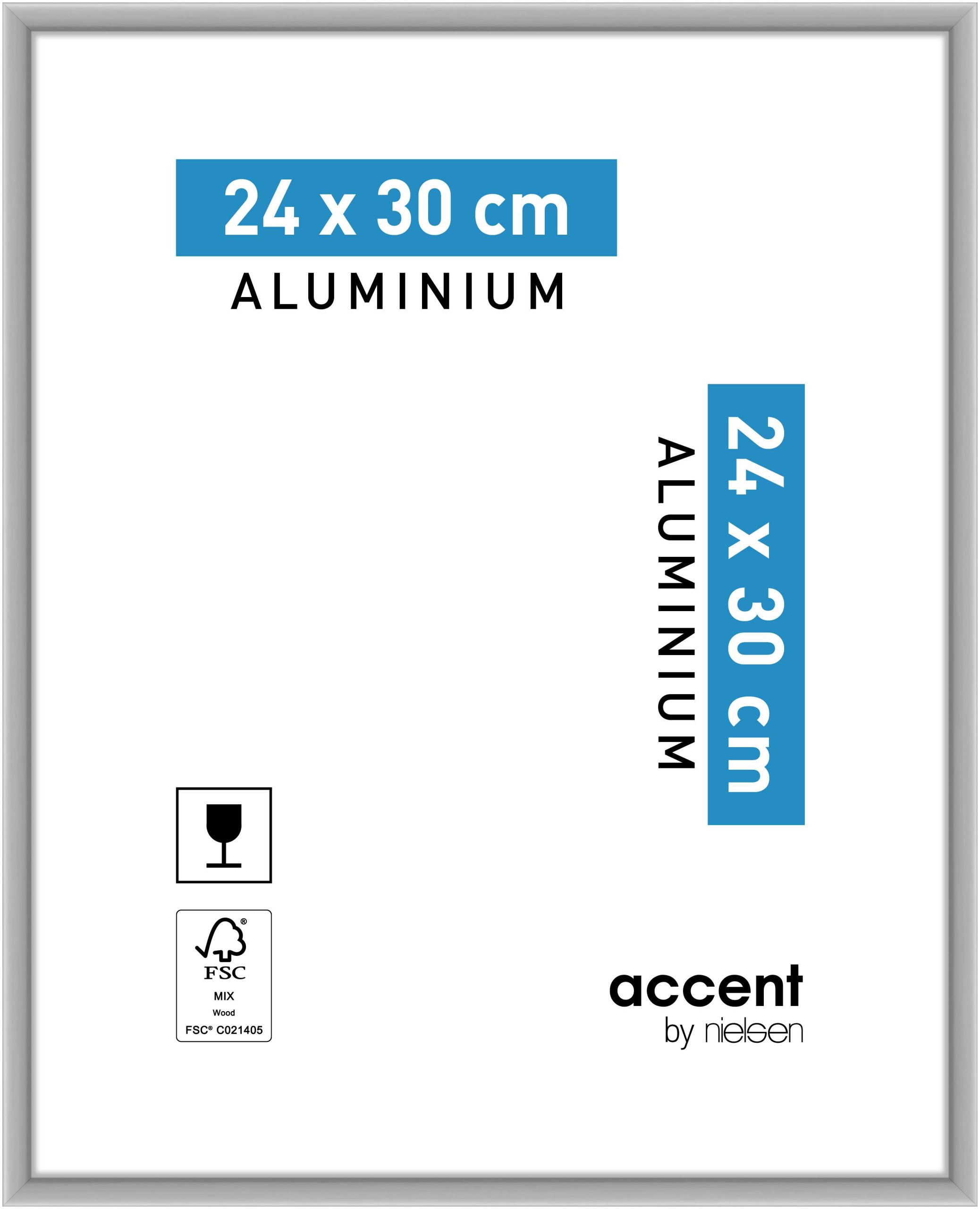 accent by nielsen Aluminium Bilderrahmen Accent, 24x30 cm, Silber Matt