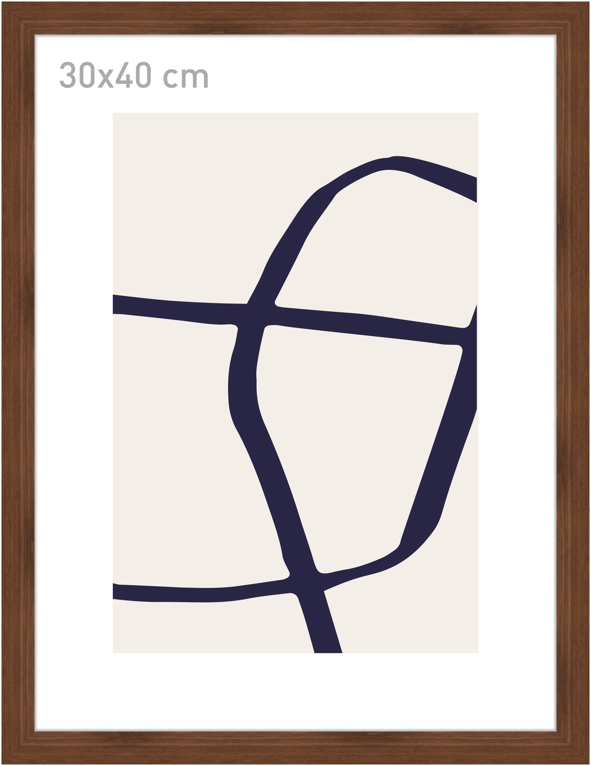 accent by nielsen Holz Bilderrahmen Velino, Walnuss, 30 x 40 cm
