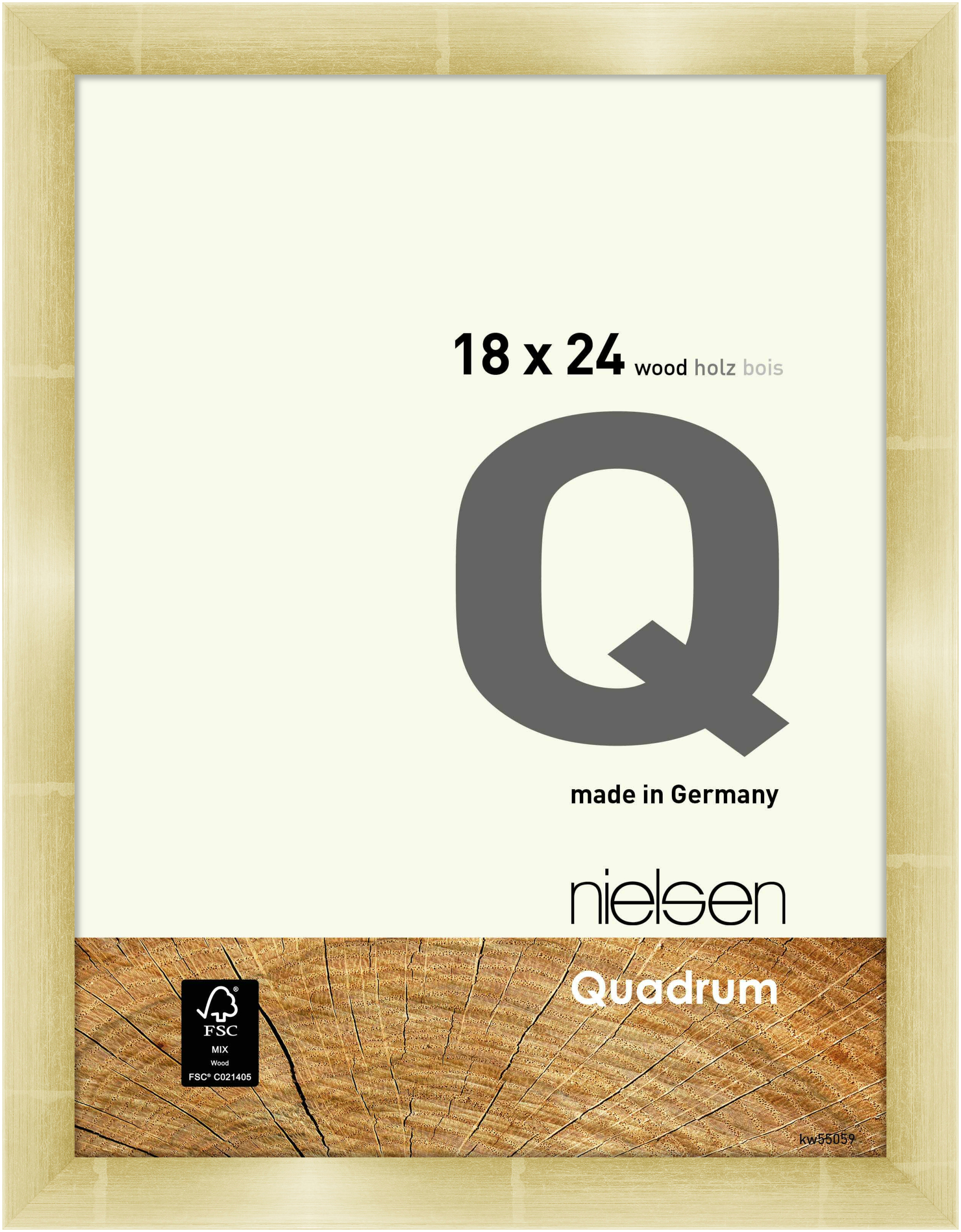 nielsen Holz Bilderrahmen Quadrum, 18x24 cm, Gold