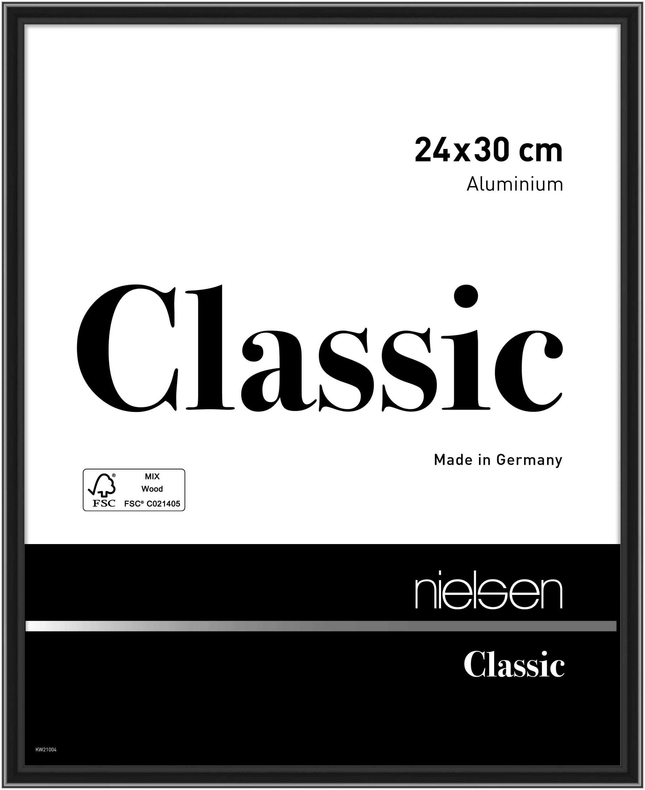 nielsen Aluminium Bilderrahmen Classic, 24x30 cm, Eloxal Schwarz Glanz