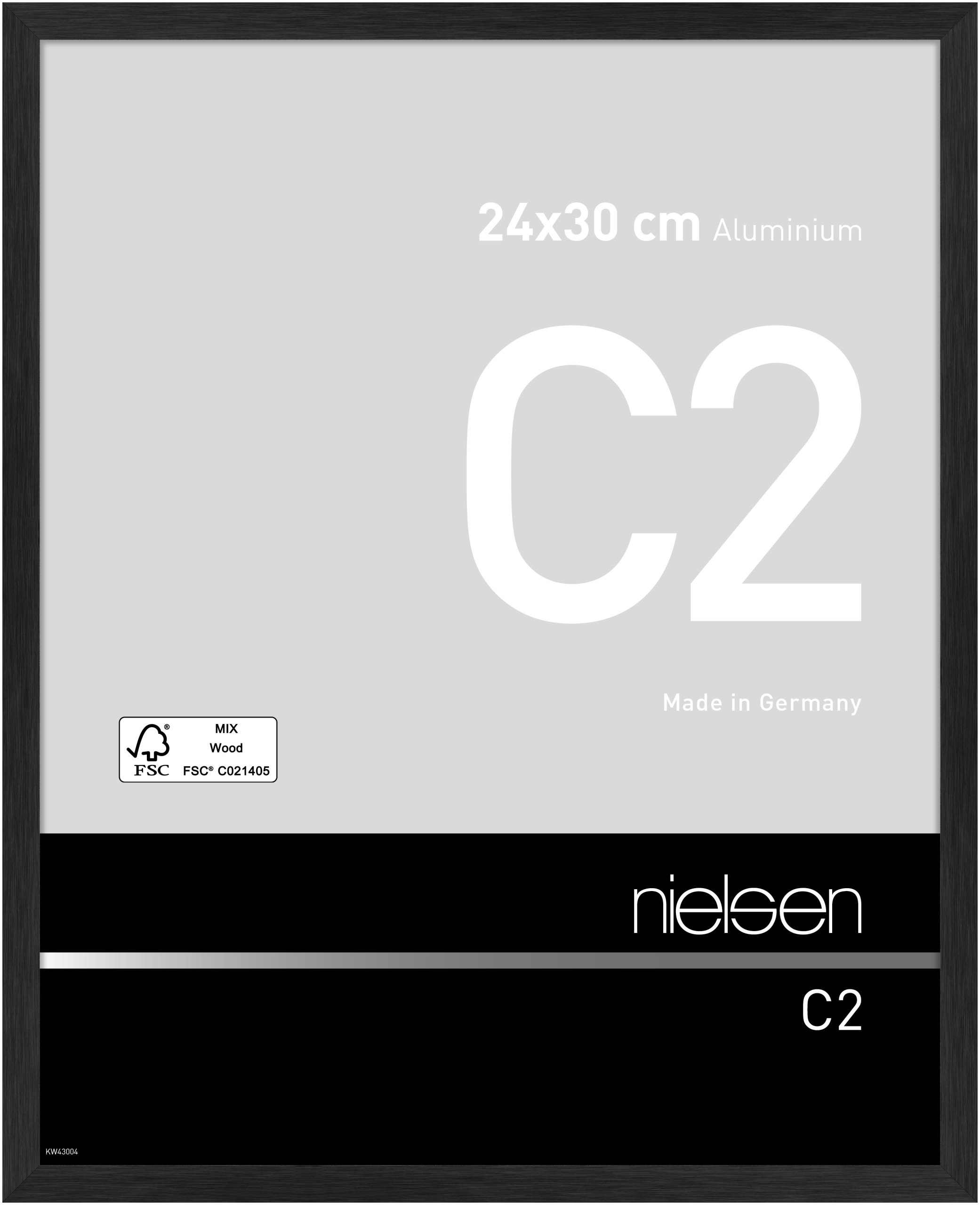 nielsen Aluminium Bilderrahmen C2, 24x30 cm, Struktur Schwarz Matt