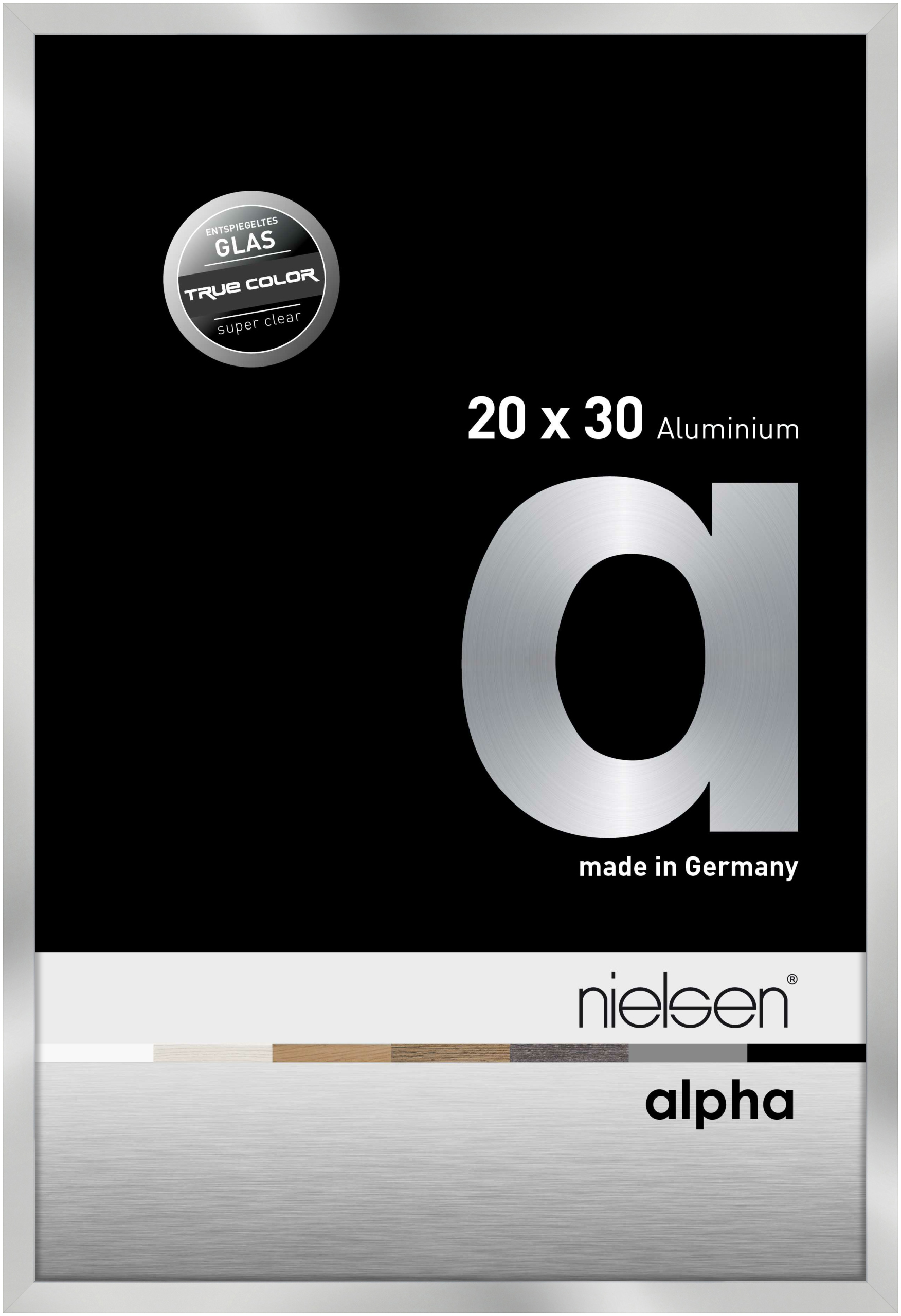 nielsen Aluminium Bilderrahmen Alpha True Color, 20x30 cm, Silber