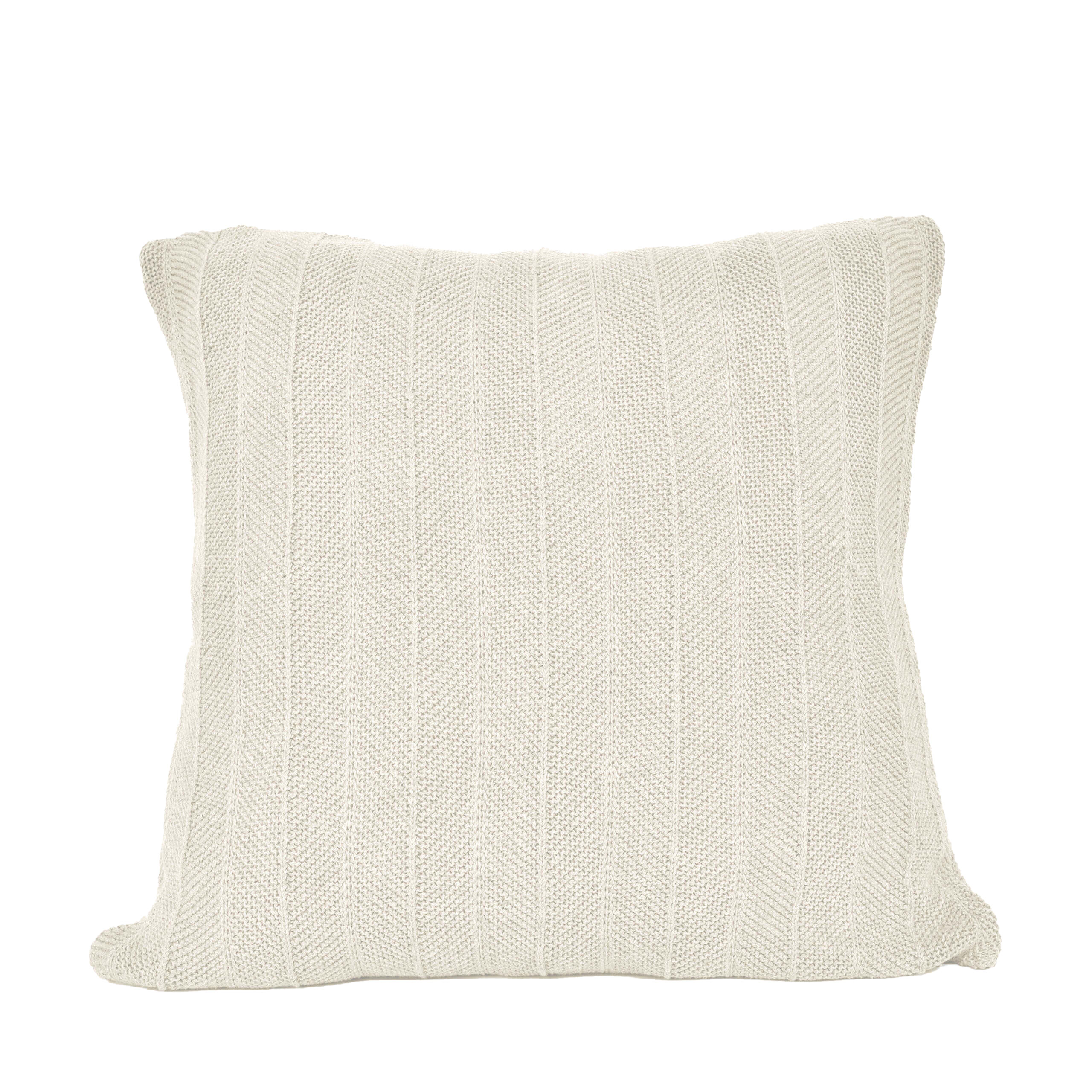 nielsen HOME Kissen Arvid gestrickt, 50x50cm, CremeWeiß, 100% Baumwolle, Strick, OEKO-TEX Standard 100, Füllkissen