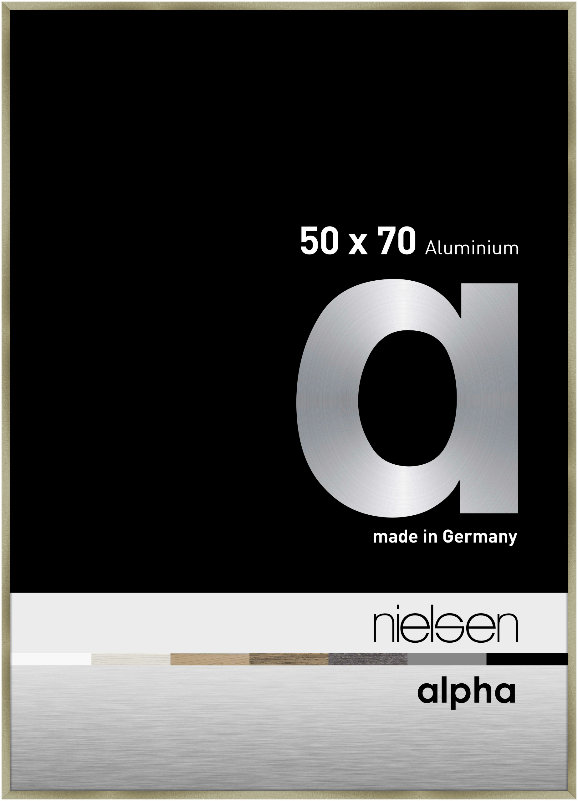 nielsen Aluminium Bilderrahmen Alpha, 50x70 cm, Brushed Edelstahl