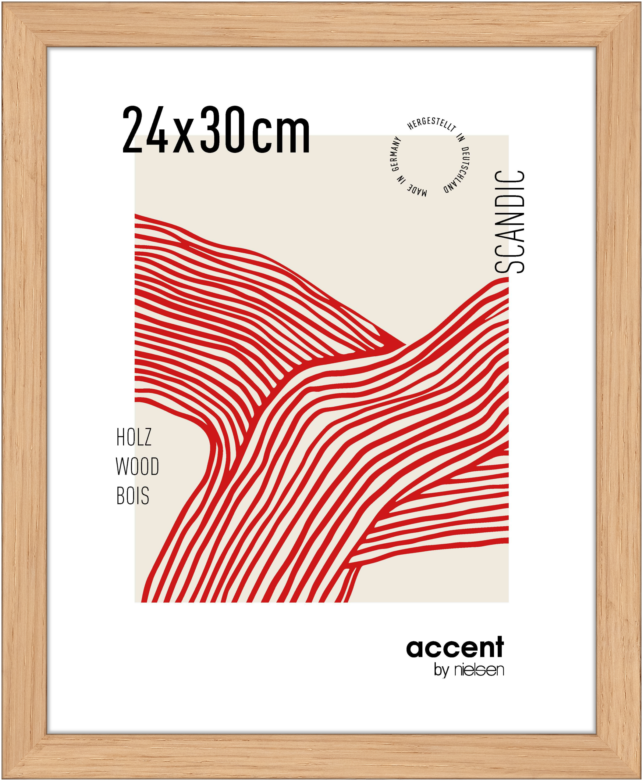 accent by nielsen Holz Bilderrahmen Scandic, 24x30 cm, Eiche