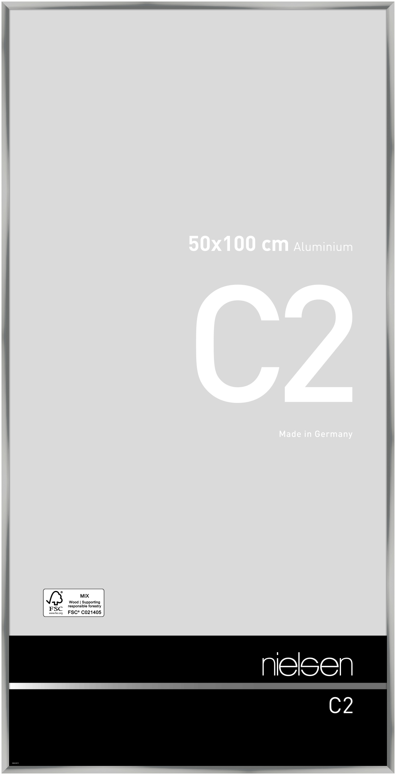 nielsen Aluminium Bilderrahmen C2, 50x100 cm, Silber