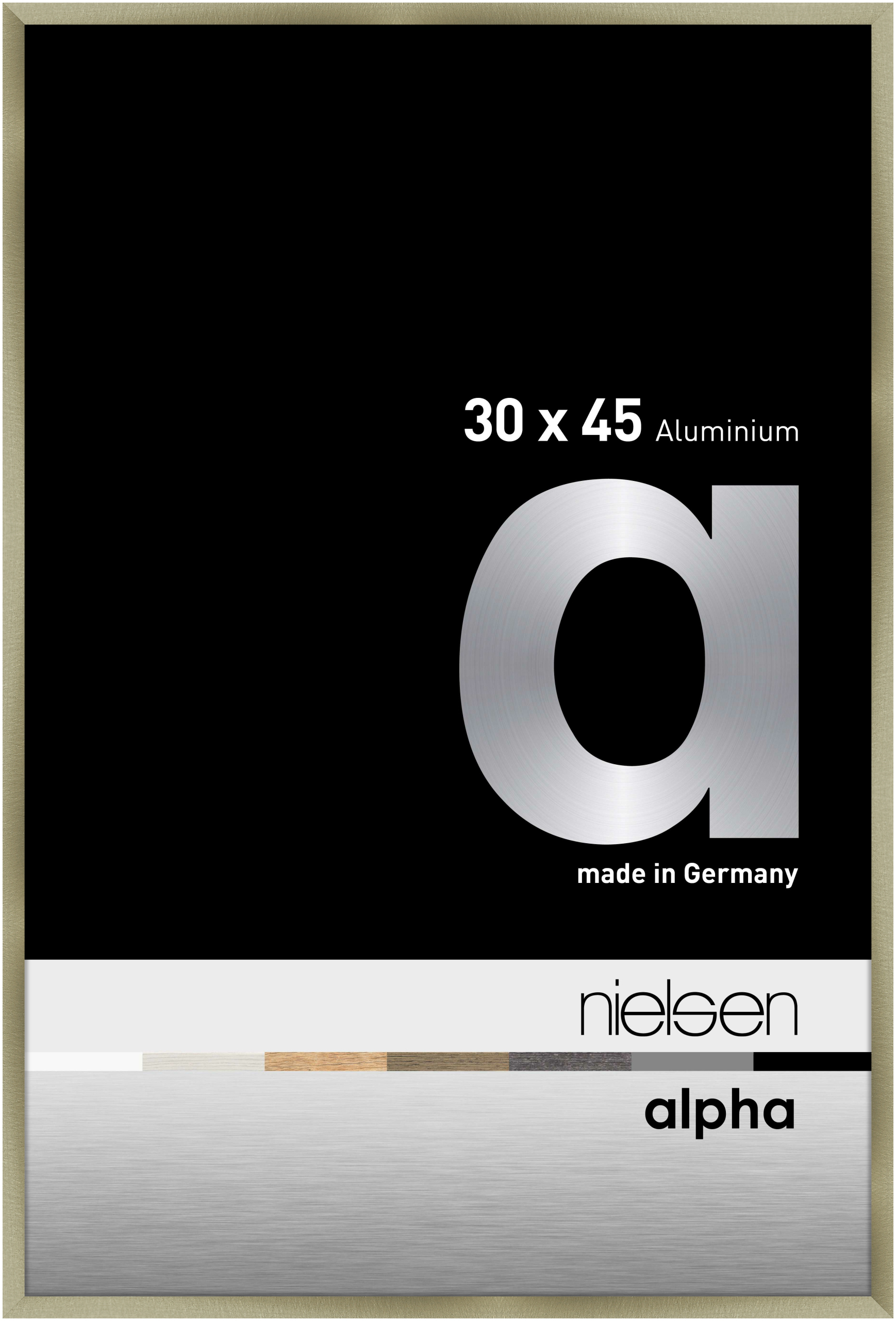 nielsen Aluminium Bilderrahmen Alpha, 30x45 cm, Brushed Edelstahl