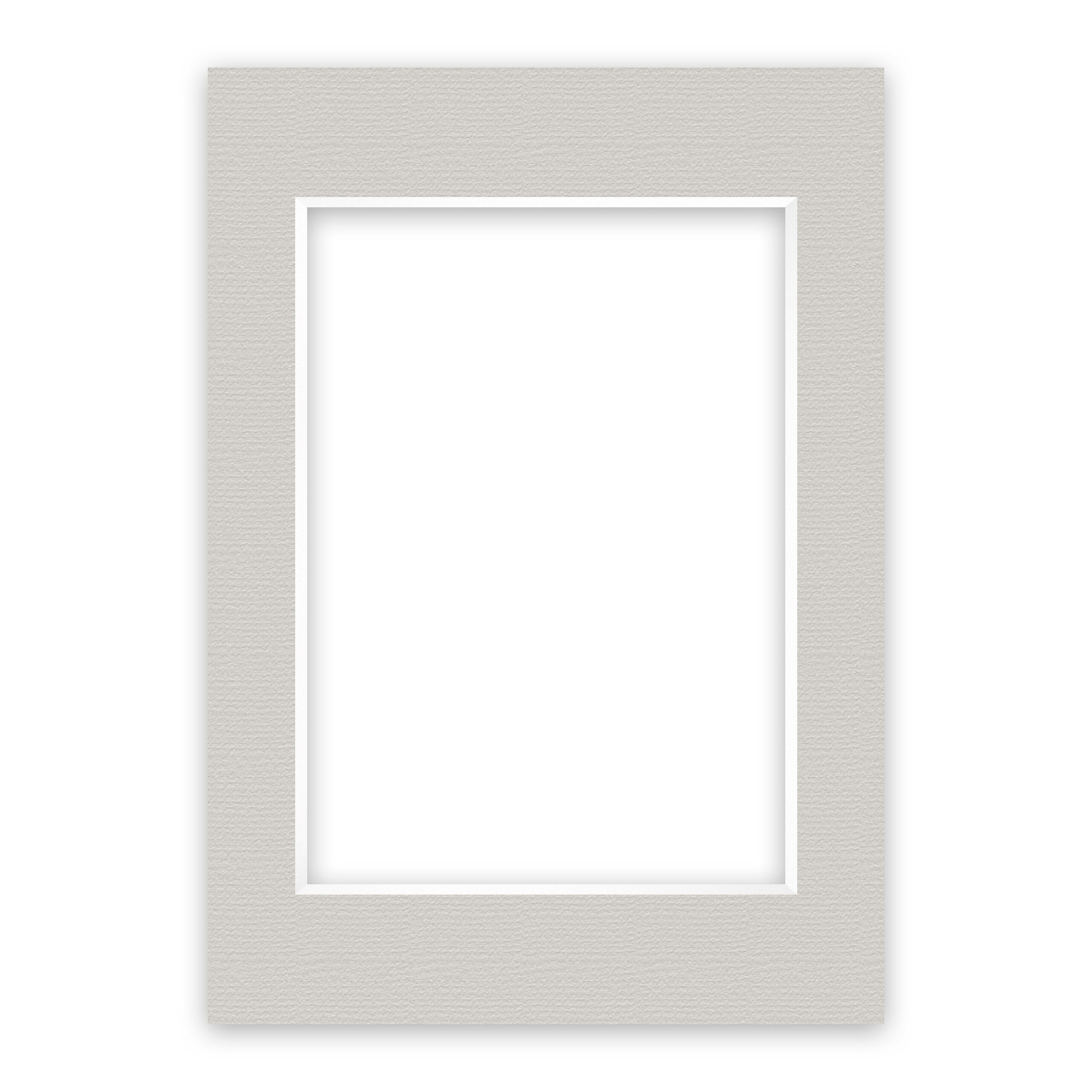nielsen Conservation Passepartout 2,2 mm, Außenformat 29,7x42 cm (DIN A3) für Bilder DIN A4, Kieselgrau mit Struktur