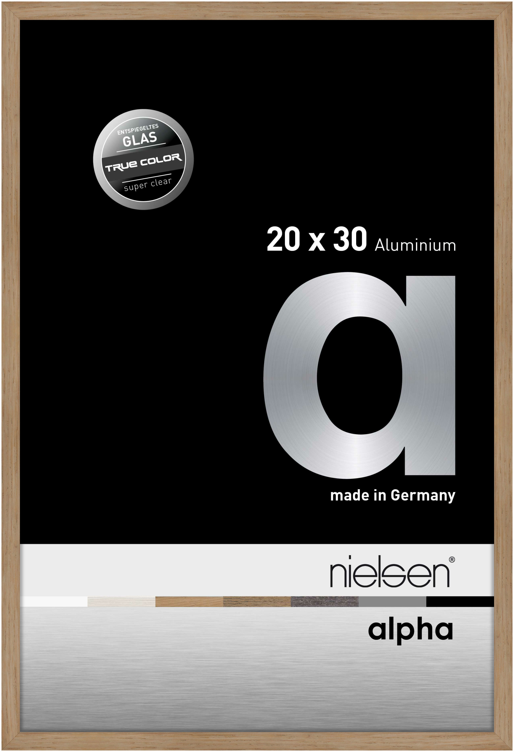 nielsen Aluminium Bilderrahmen Alpha True Color, 20x30 cm, Eiche