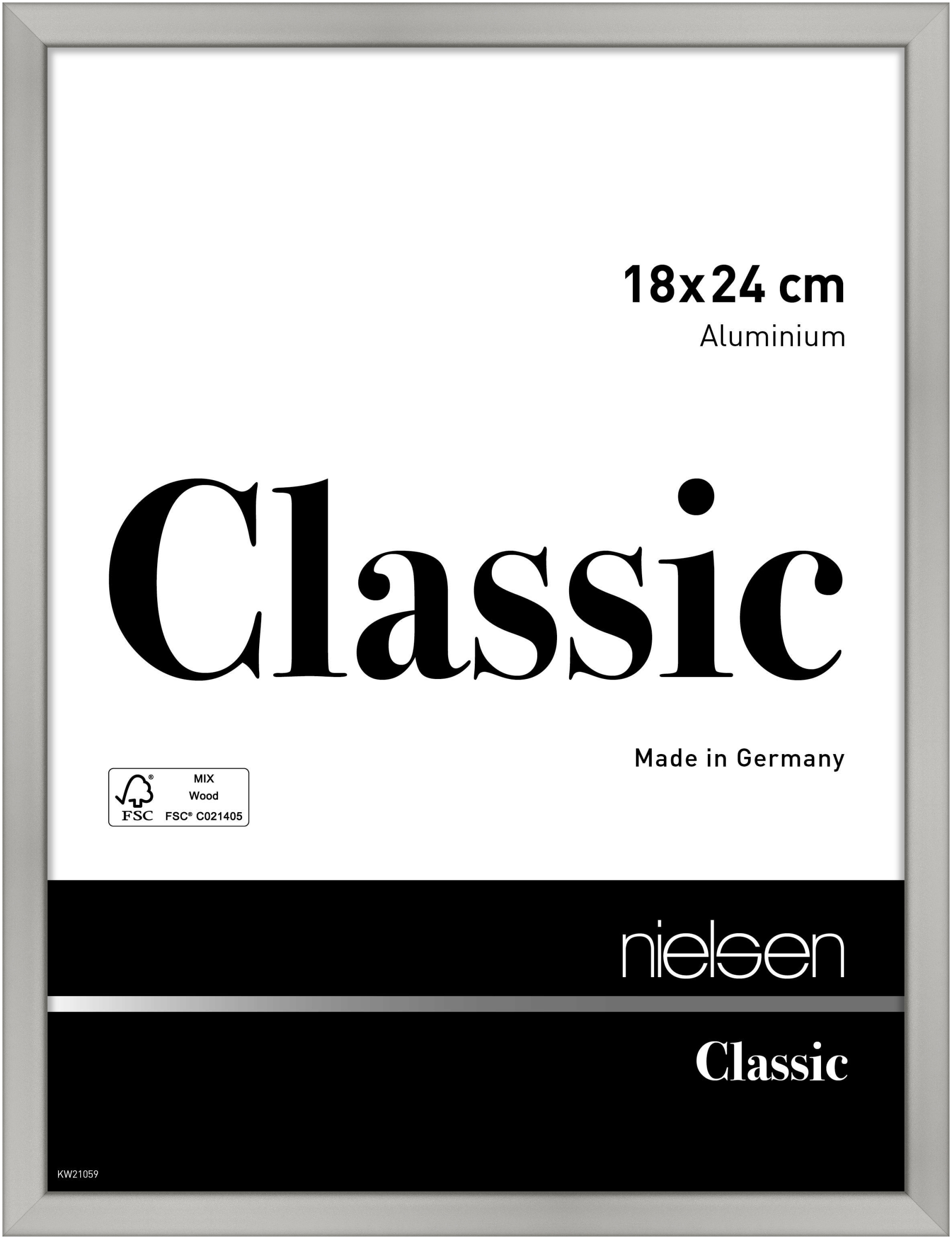 nielsen Aluminium Bilderrahmen Classic, 18x24 cm, Silber Matt
