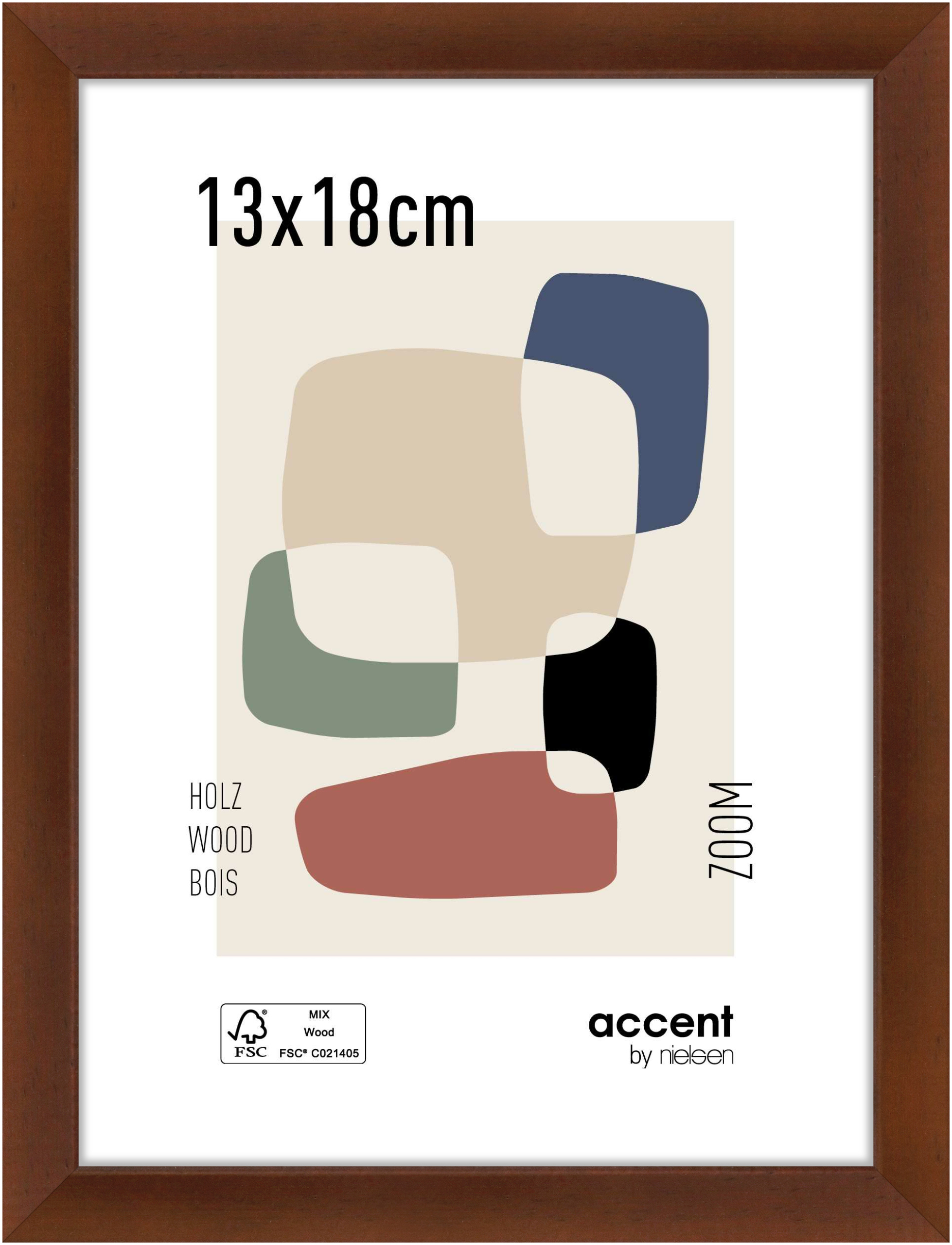 accent by nielsen Holz Bilderrahmen Zoom, 13x18 cm, Walnuss