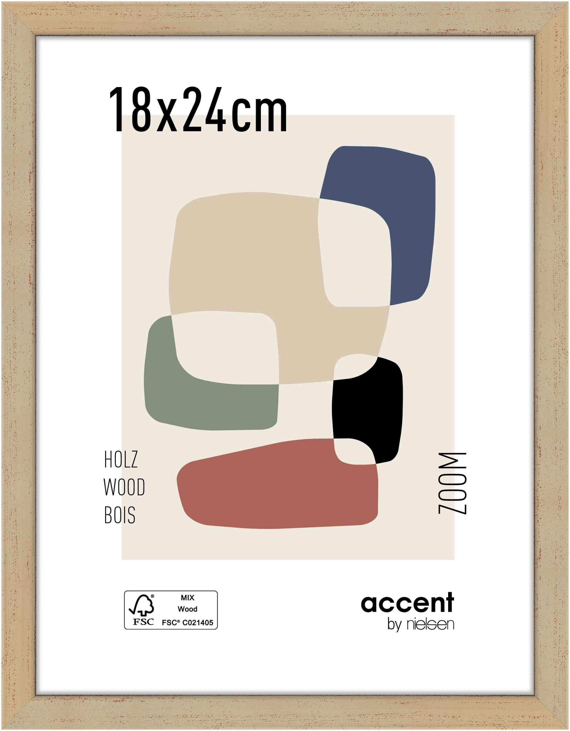 accent by nielsen Holz Bilderrahmen Zoom, 18x24 cm, Gold