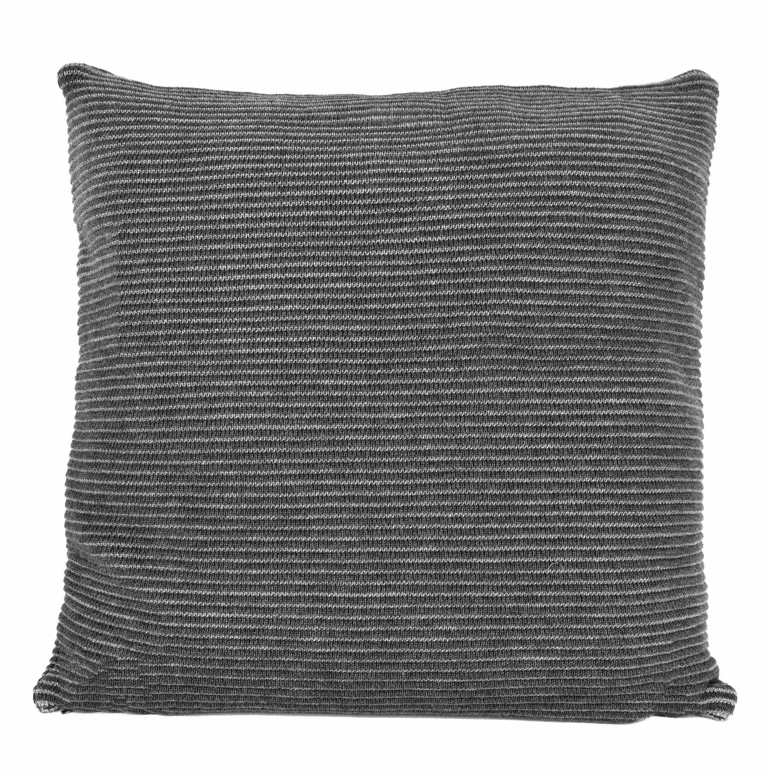 nielsen HOME Kissenbezug Hila gestrickt, 50x50 cm, Dunkelgrau / Hellgrau, 100% Baumwolle, Strick, OEKO-TEX Standard 100