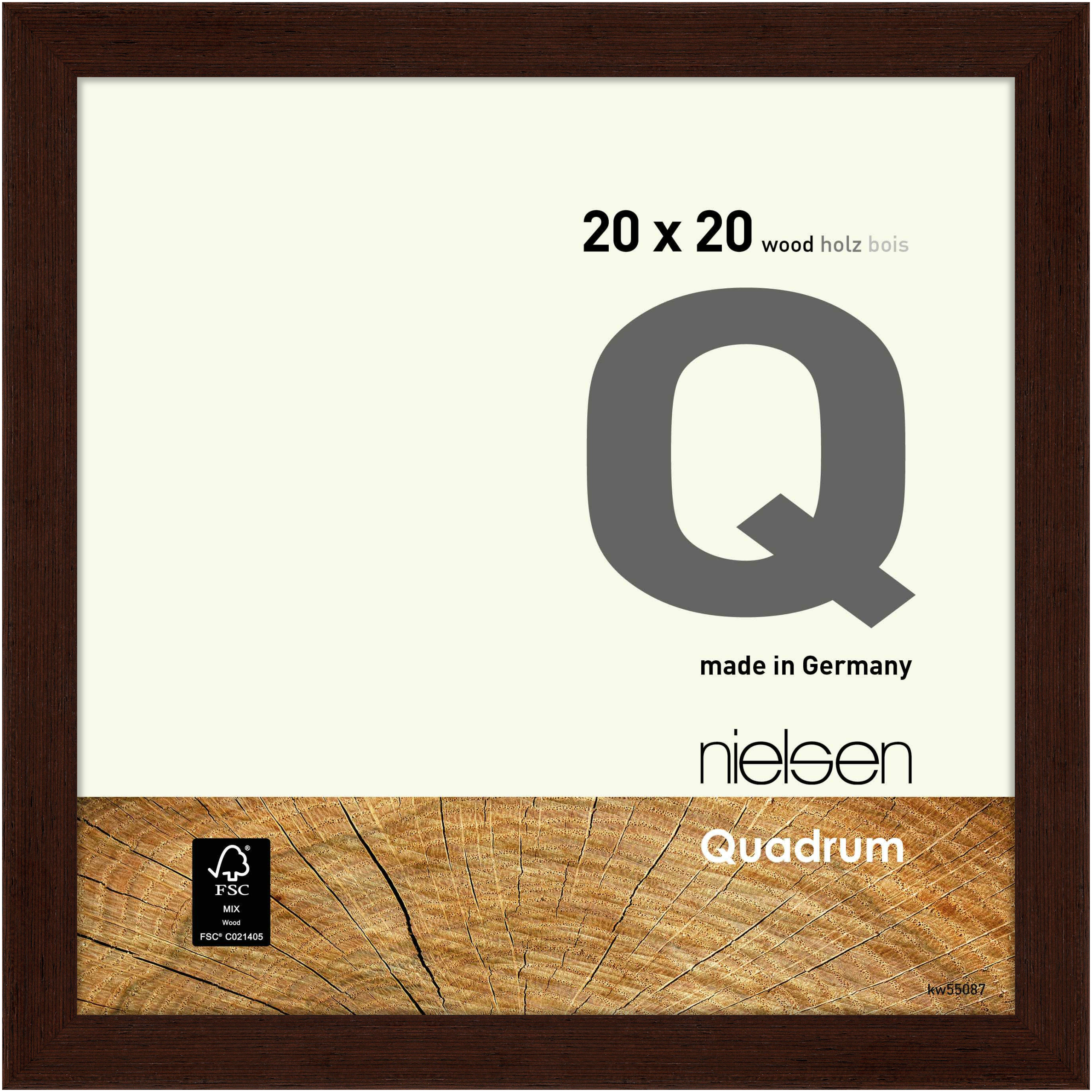 nielsen Holz Bilderrahmen Quadrum, 20x20 cm, Wengé