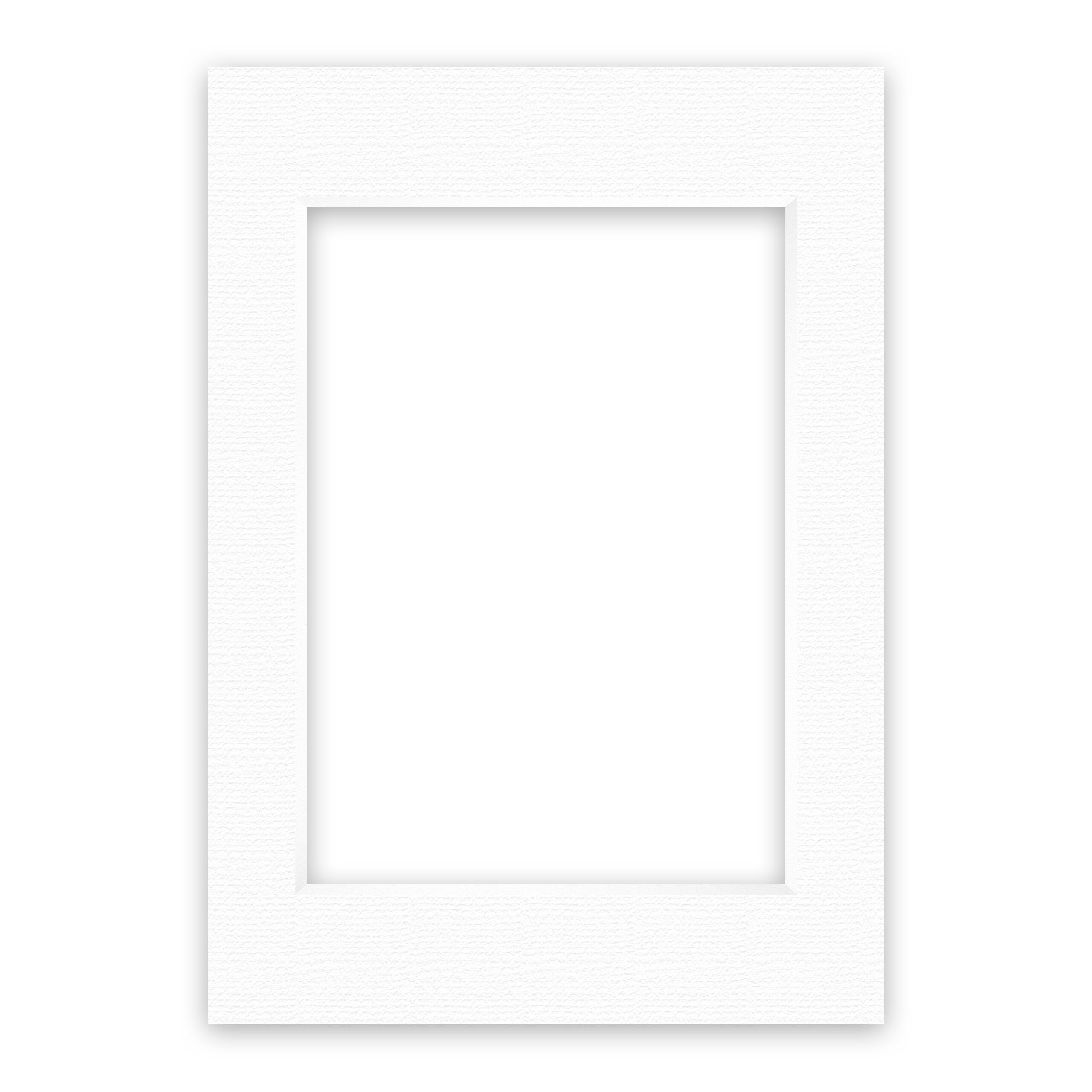 nielsen Conservation Passepartout 2,2 mm, Außenformat 29,7x42 cm (DIN A3) für Bilder DIN A4, Polar weiß mit Struktur