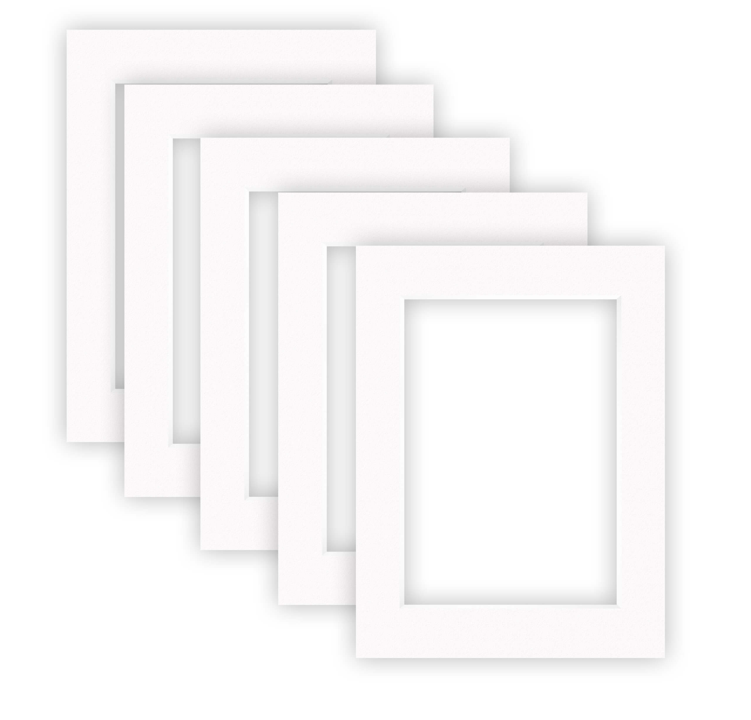 nielsen Conservation Passepartout 1,5 mm, 5er Set, Außenformat 30x40 cm für Bildformat 20,5x29,5 cm (DIN A4), Reinweiß glatt