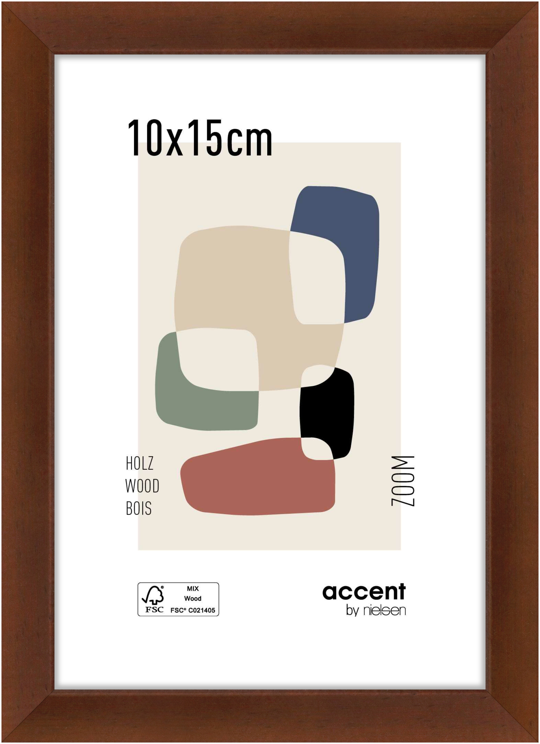 accent by nielsen Holz Bilderrahmen Zoom, 10x15 cm, Walnuss
