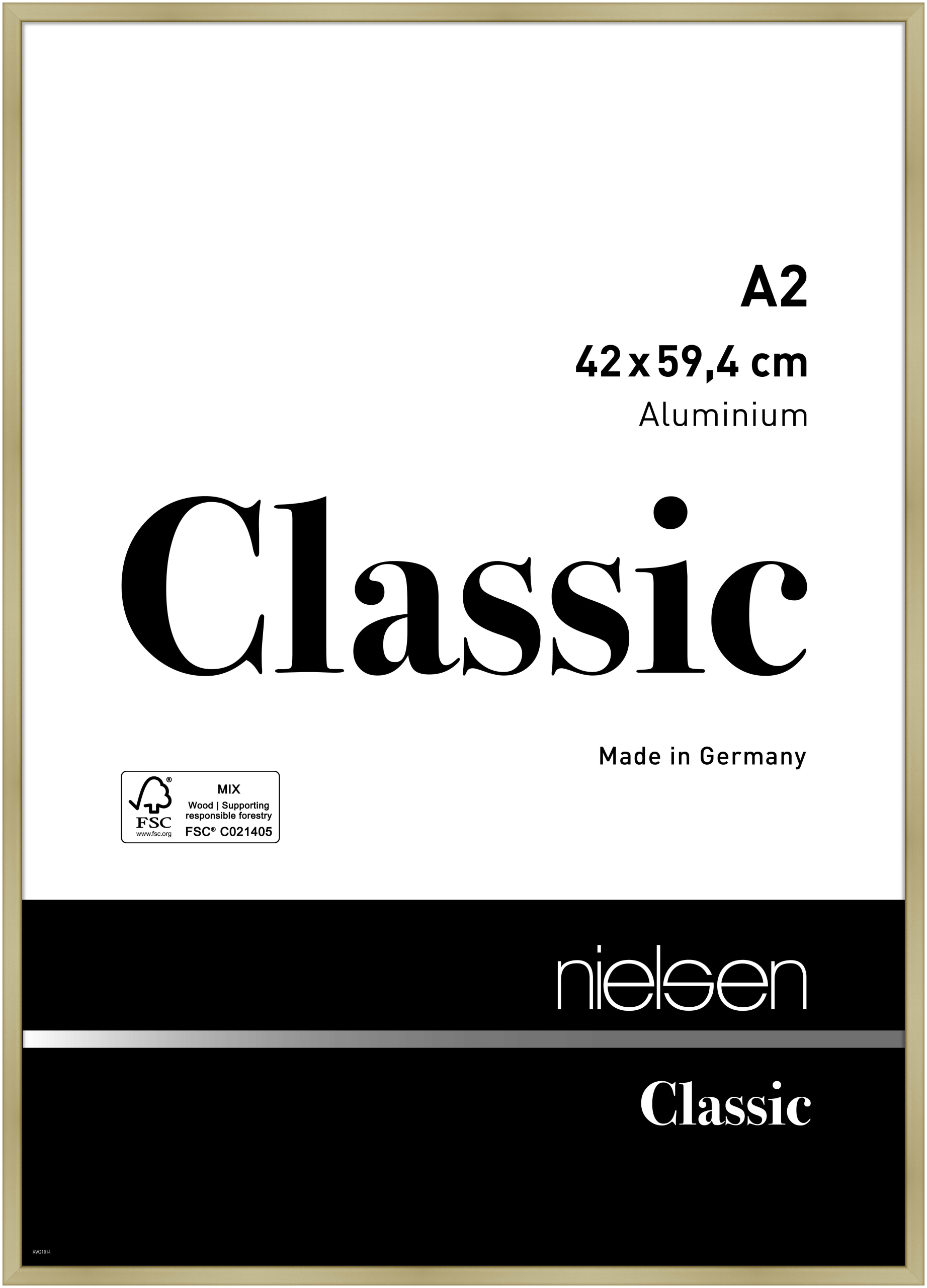 nielsen Aluminium Bilderrahmen Classic, 42x59,4 cm (A2), Gold Matt
