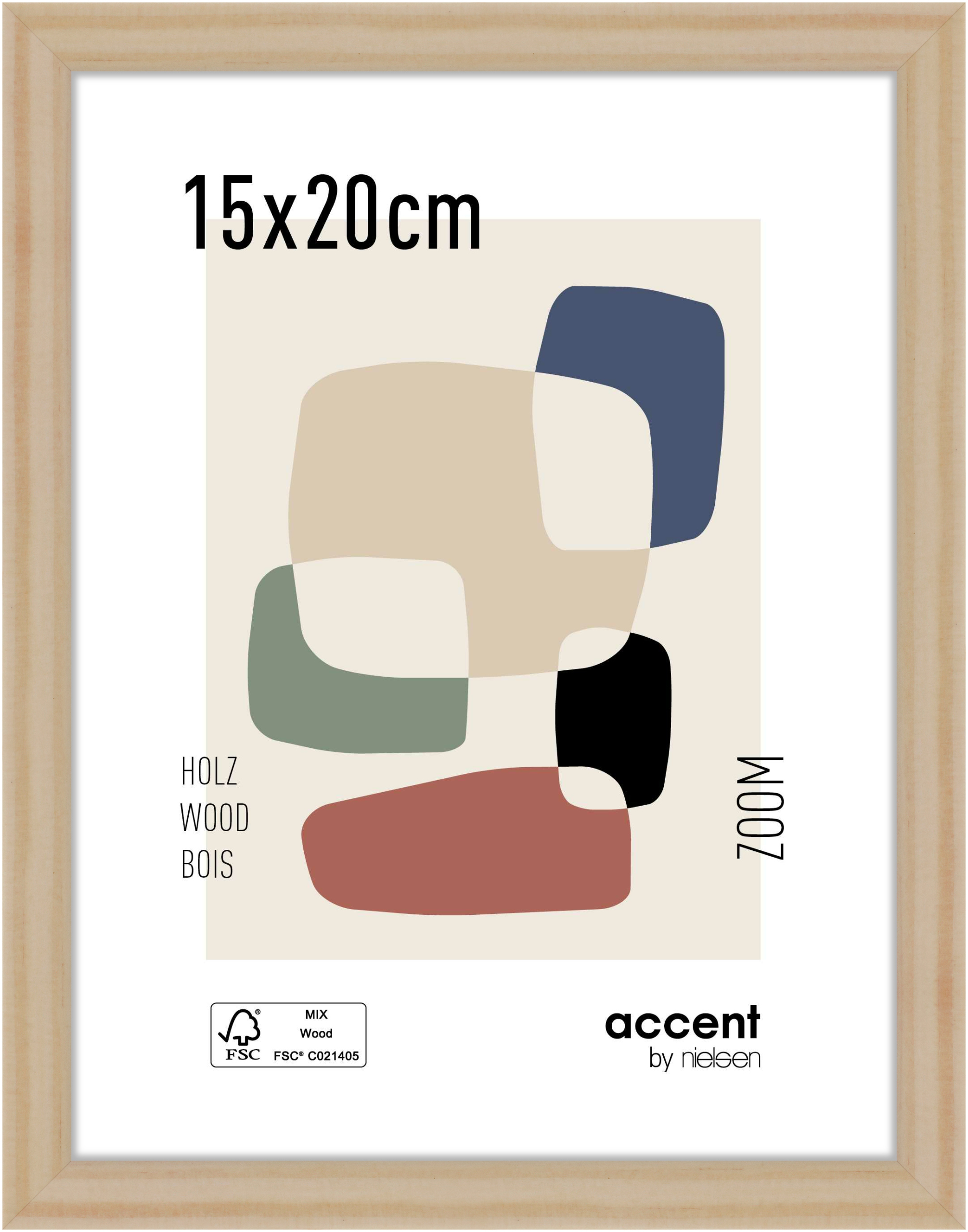 accent by nielsen Holz Bilderrahmen Zoom, 15x20 cm, Natur