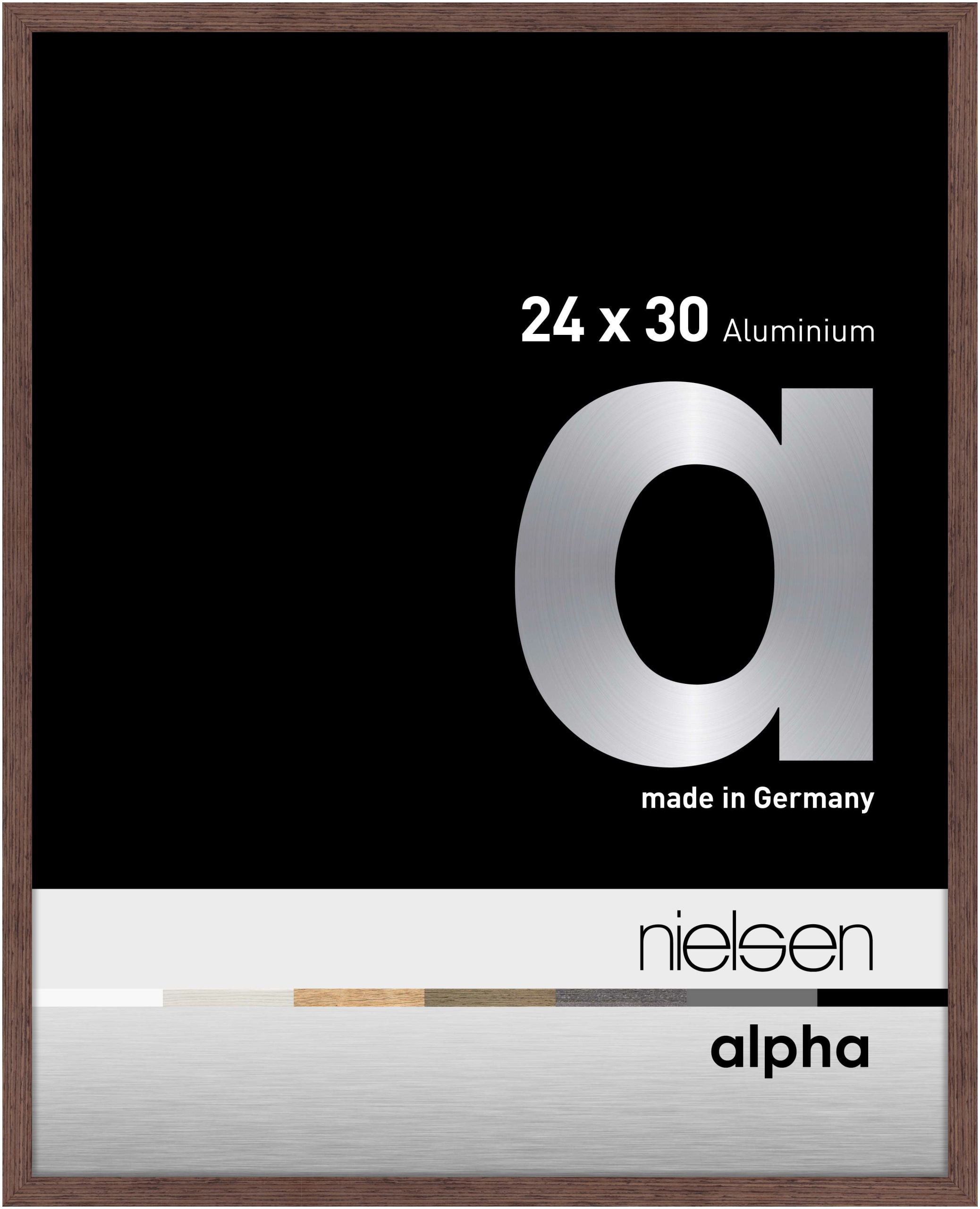 nielsen Aluminium Bilderrahmen Alpha, 24x30 cm, Wengé Hell