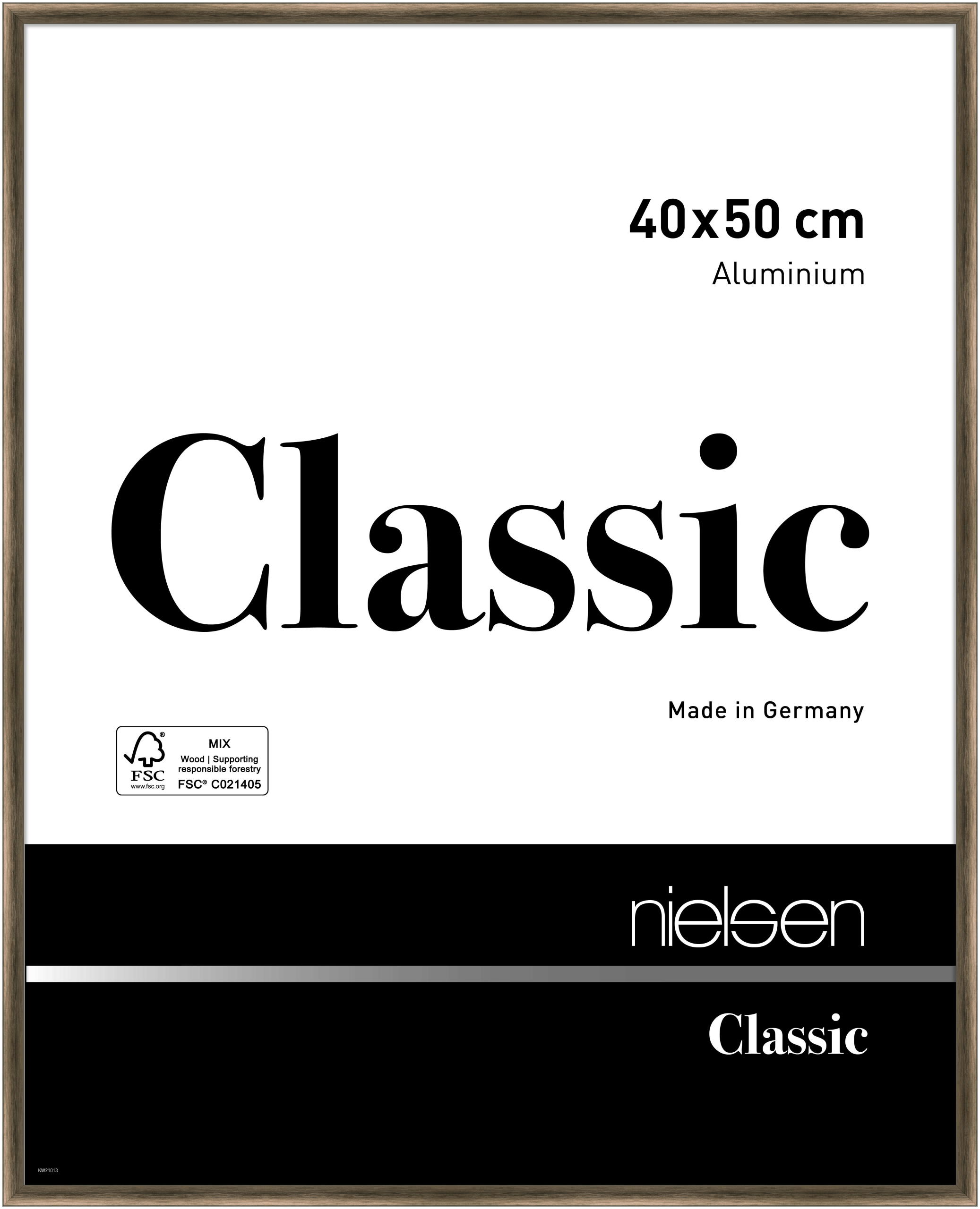 nielsen Aluminium Bilderrahmen Classic, 40x50 cm, Struktur Walnuss