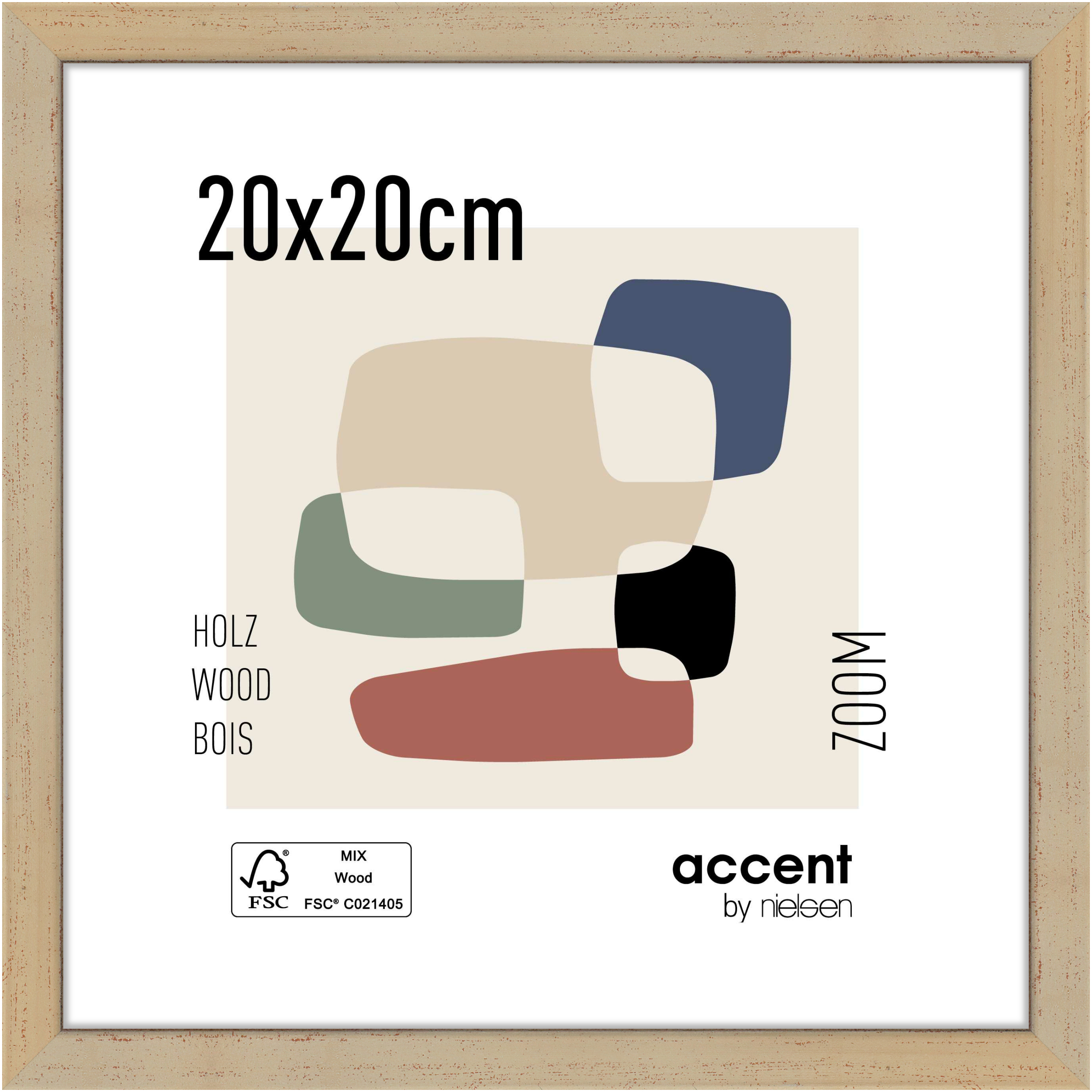 accent by nielsen Holz Bilderrahmen Zoom, 20x20 cm, Gold