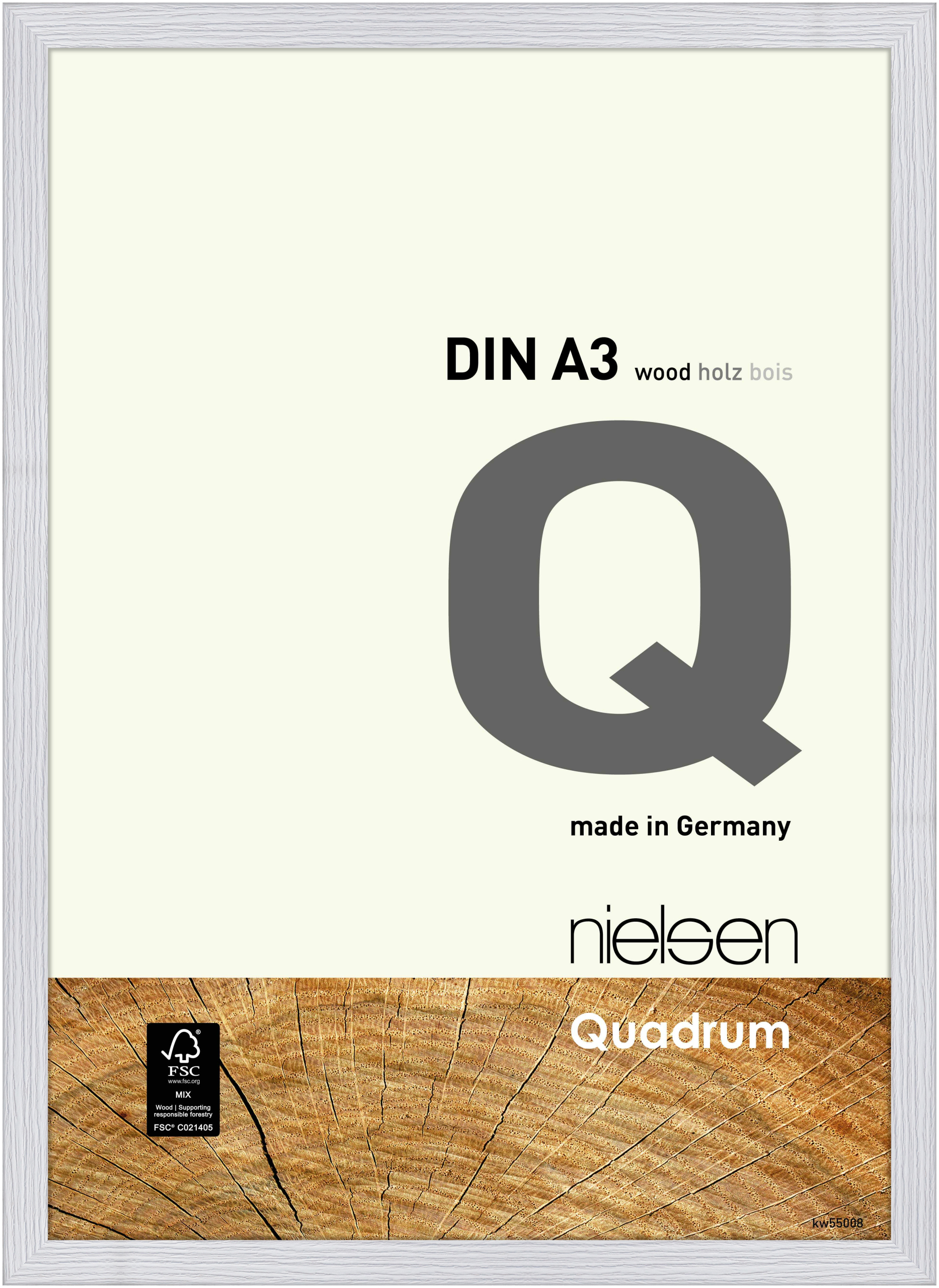 nielsen Holz Bilderrahmen Quadrum, 29,7x42 cm (A3), Schneeweiß