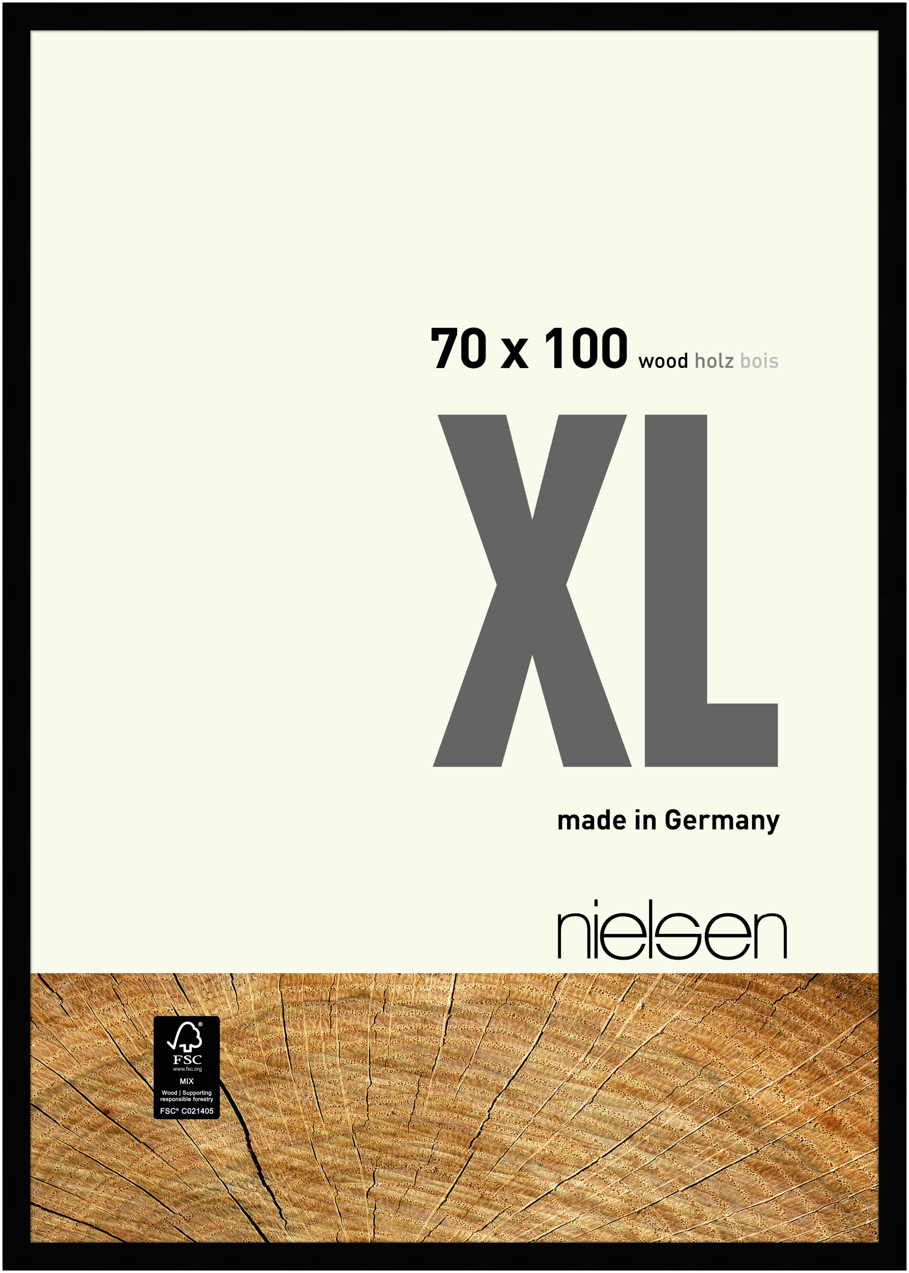 nielsen Holz Bilderrahmen XL, 70x100 cm, Schwarz