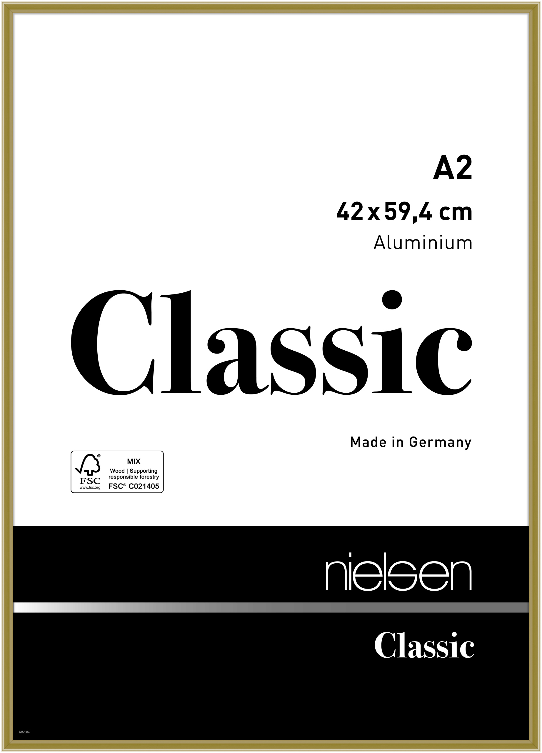nielsen Aluminium Bilderrahmen Classic, 42x59,4 cm (A2), Gold