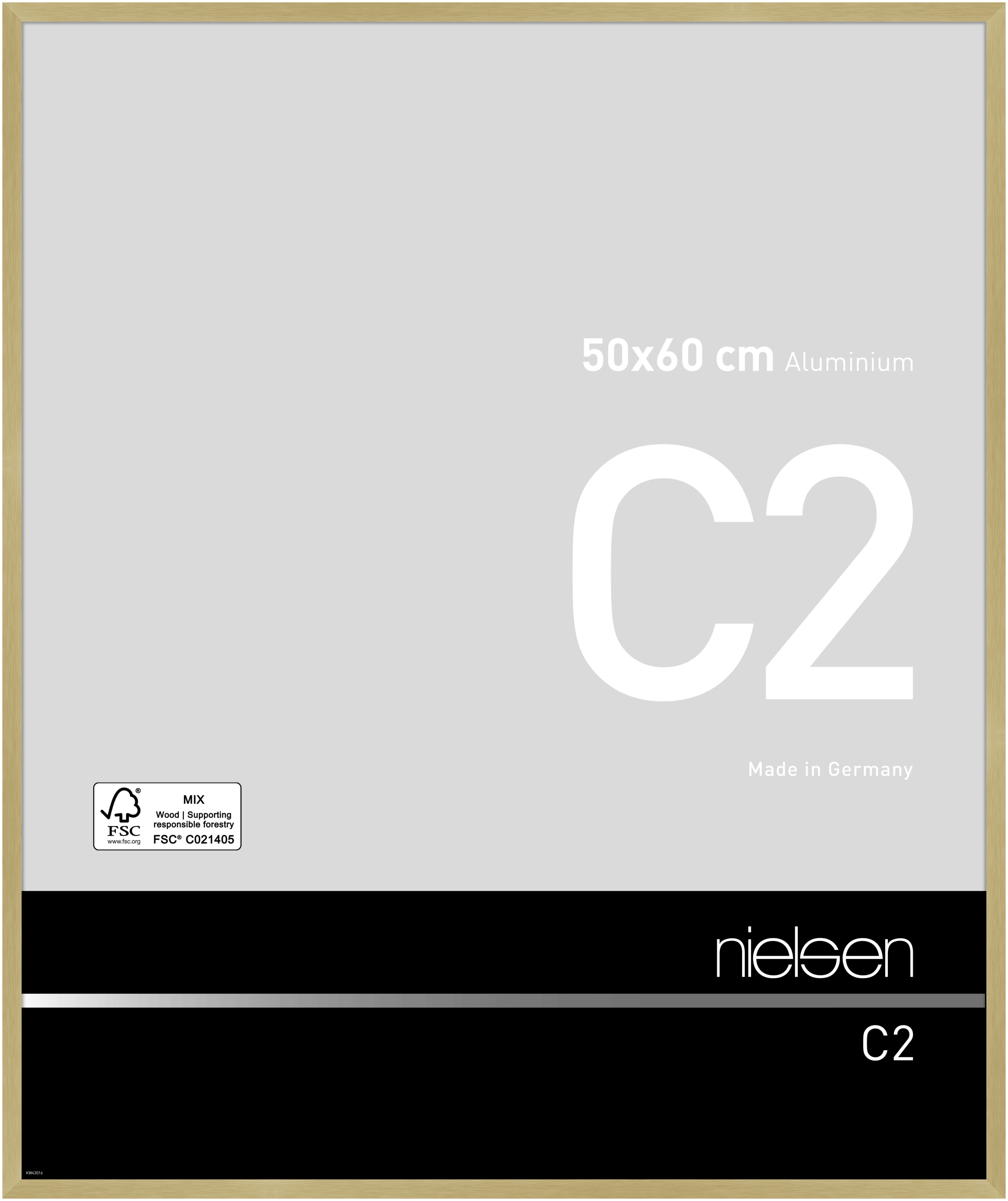nielsen Aluminium Bilderrahmen C2, 50x60 cm, Struktur Gold Matt