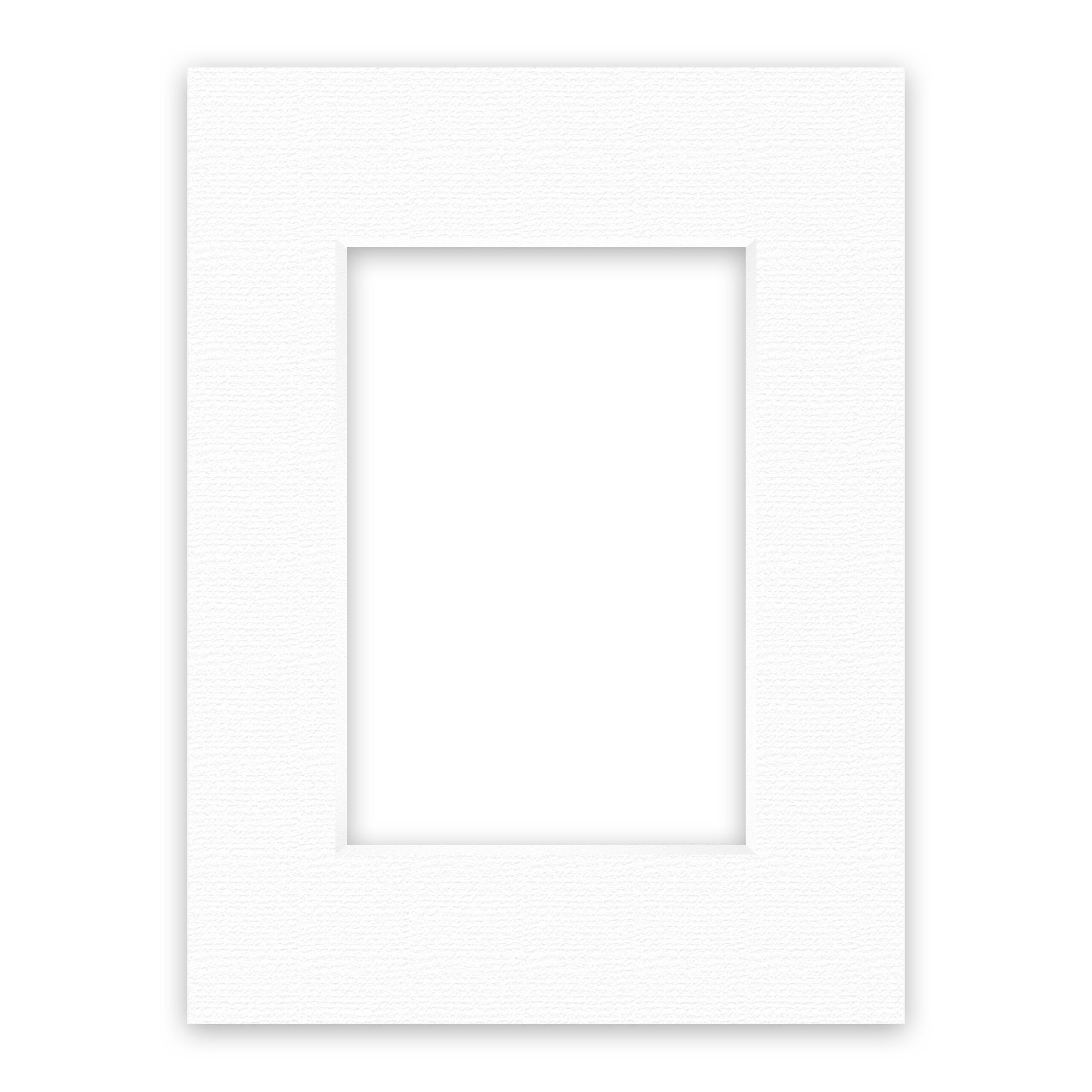 nielsen Conservation Passepartout 1,5 mm, Außenformat 18x24 cm für Bilder 10x15 cm, Polar weiß mit Struktur