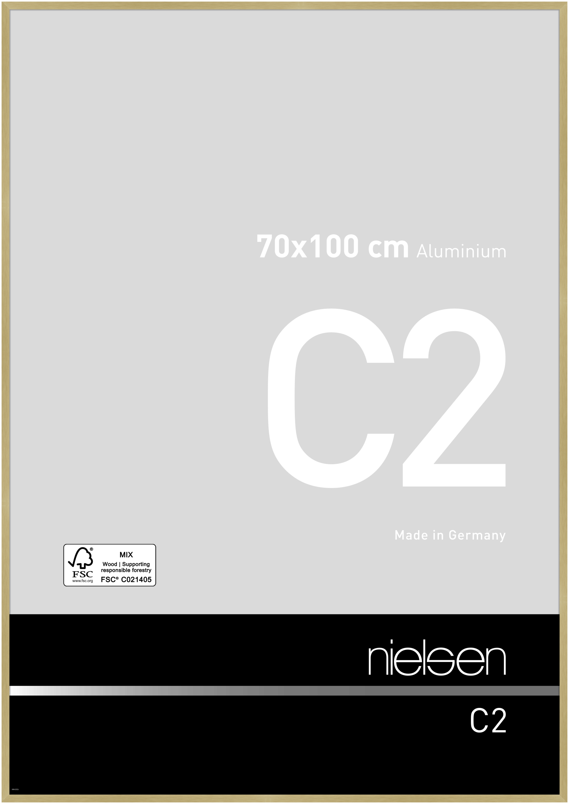 nielsen Aluminium Bilderrahmen C2, 70x100 cm, Struktur Gold Matt