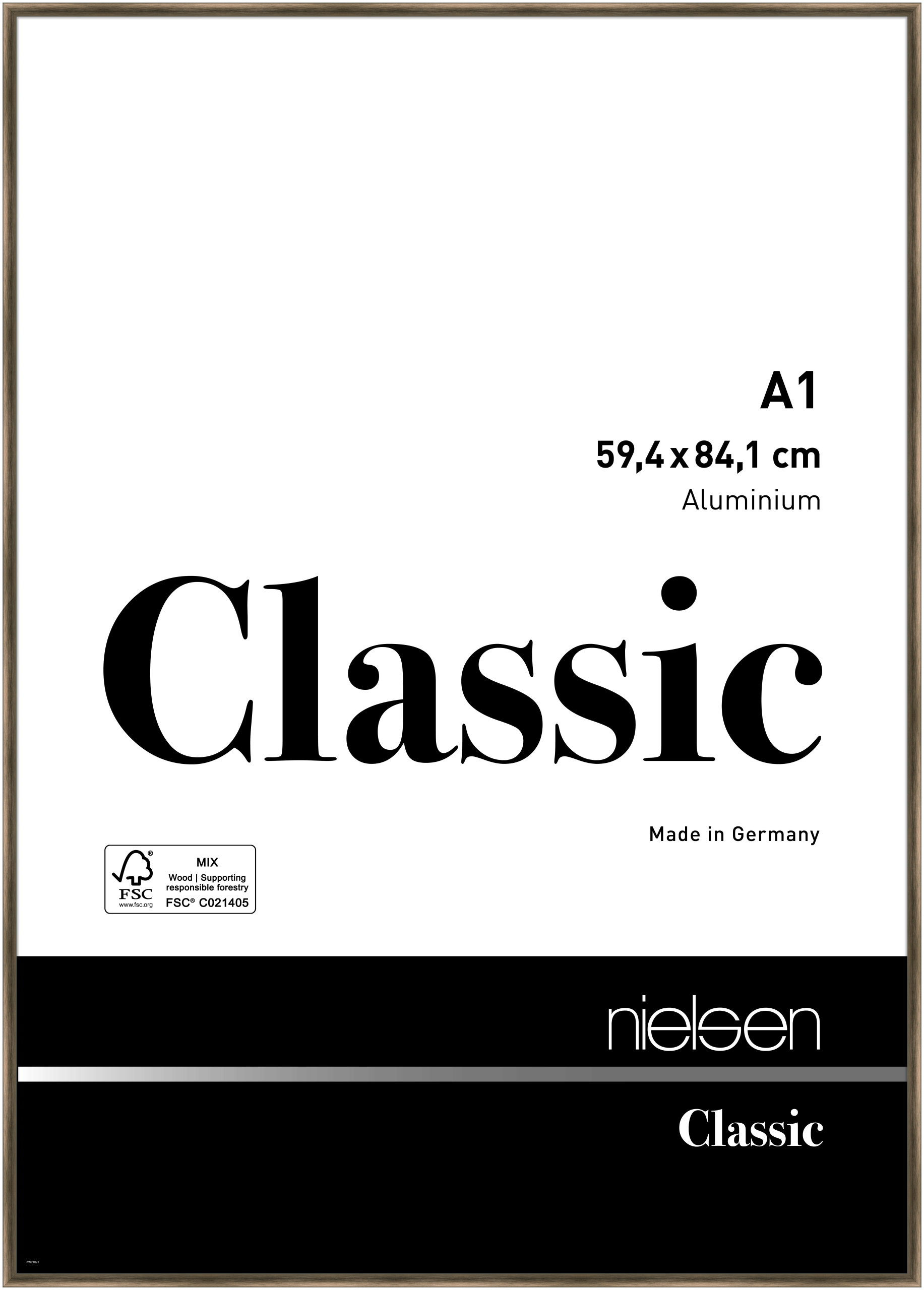 nielsen Aluminium Bilderrahmen Classic, 59,4x84,1 cm (A1), Struktur Walnuss