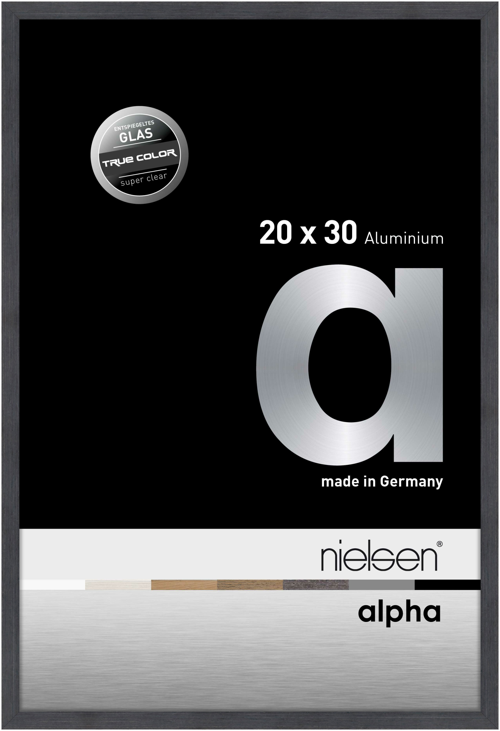 nielsen Aluminium Bilderrahmen Alpha True Color, 20x30 cm, Grau