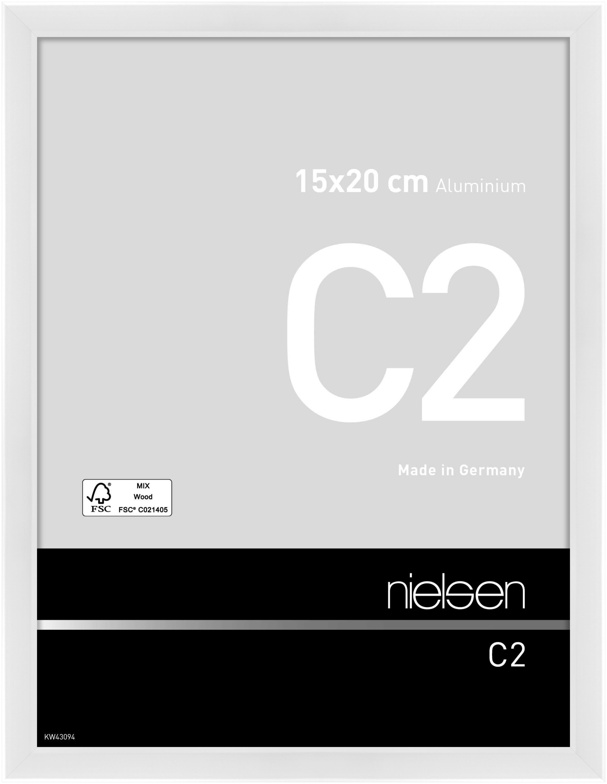 nielsen Aluminium Bilderrahmen C2, 15x20 cm, Weiß Glanz