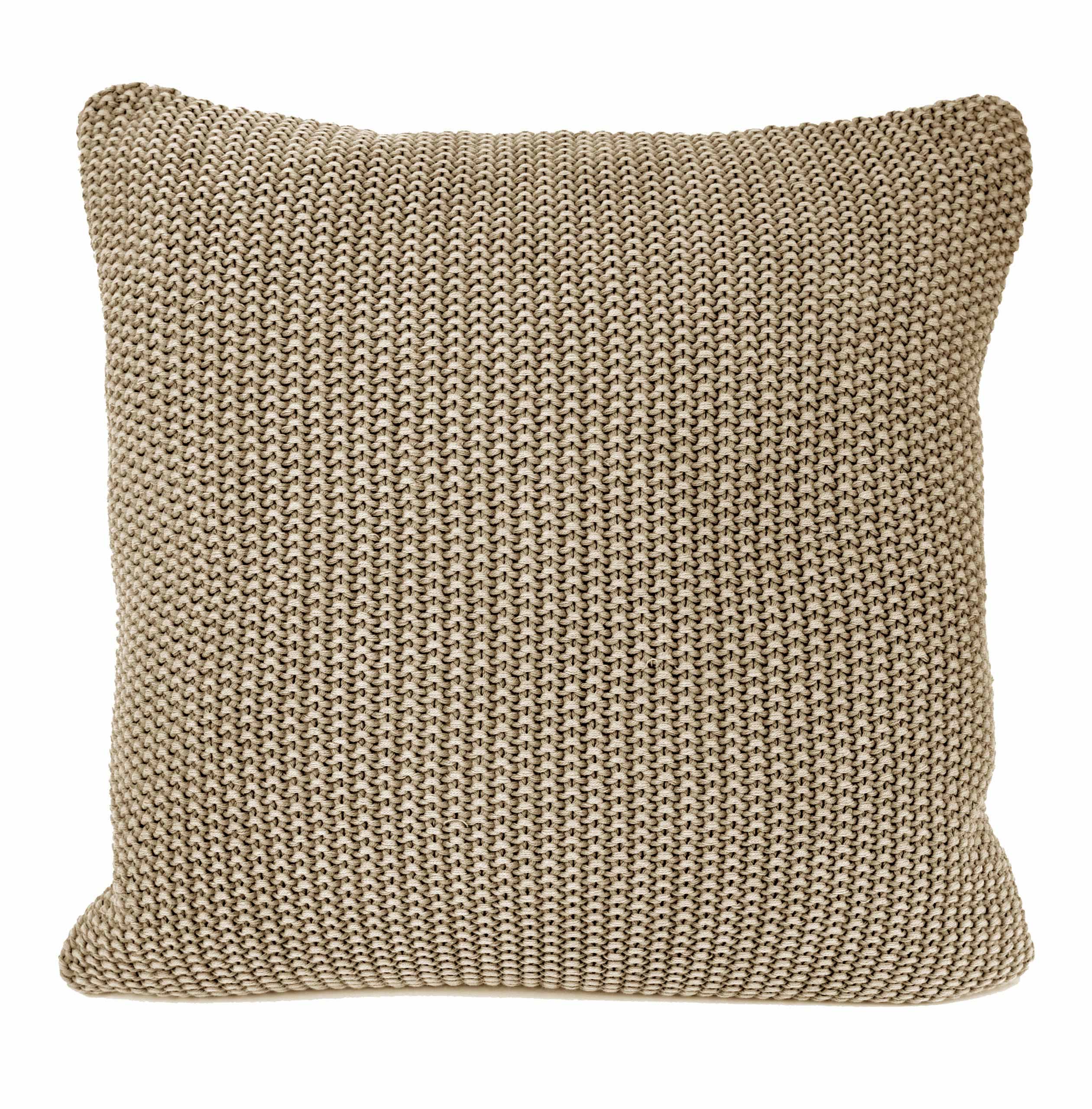 nielsen HOME Kissen Nika gestrickt,50x50 cm,Sand(Farbeffekt),100%Baumwolle,Strick,OEKO-TEX Standard 100,Füllkissen