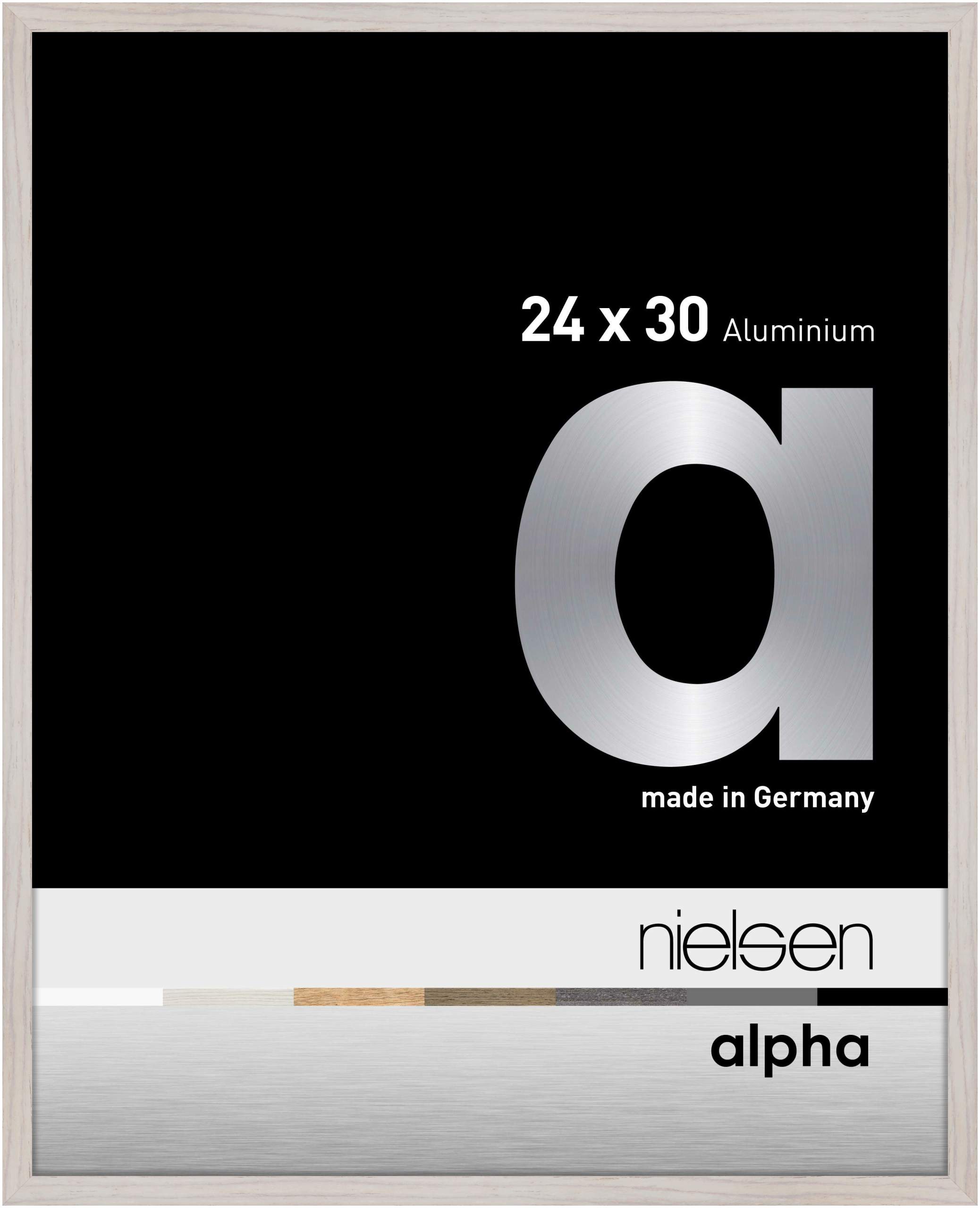 nielsen Aluminium Bilderrahmen Alpha, 24x30 cm, Eiche Weiß
